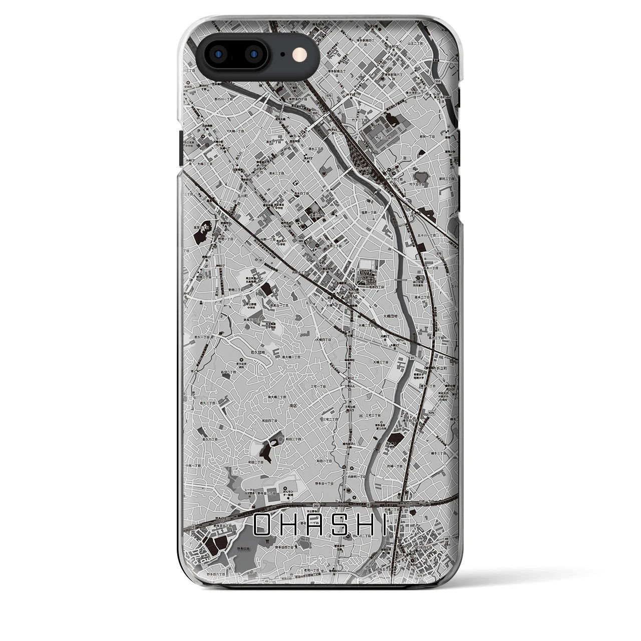 【大橋(福岡県)】地図柄iPhoneケース(クリアタイプ)