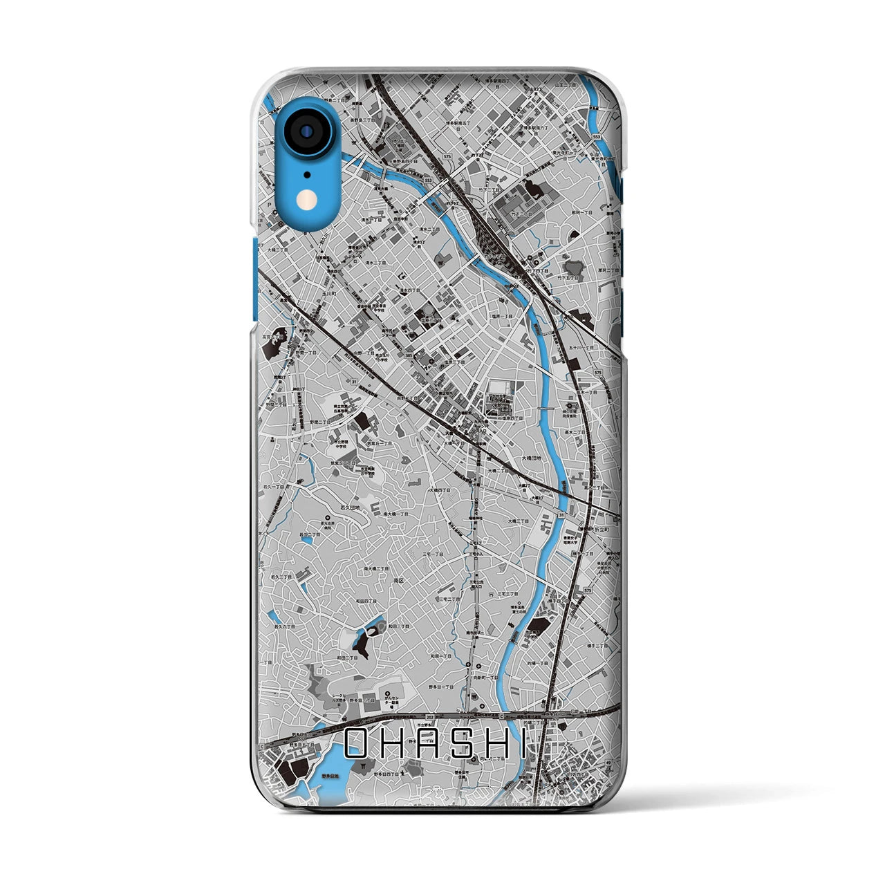 【大橋(福岡県)】地図柄iPhoneケース(クリアタイプ)