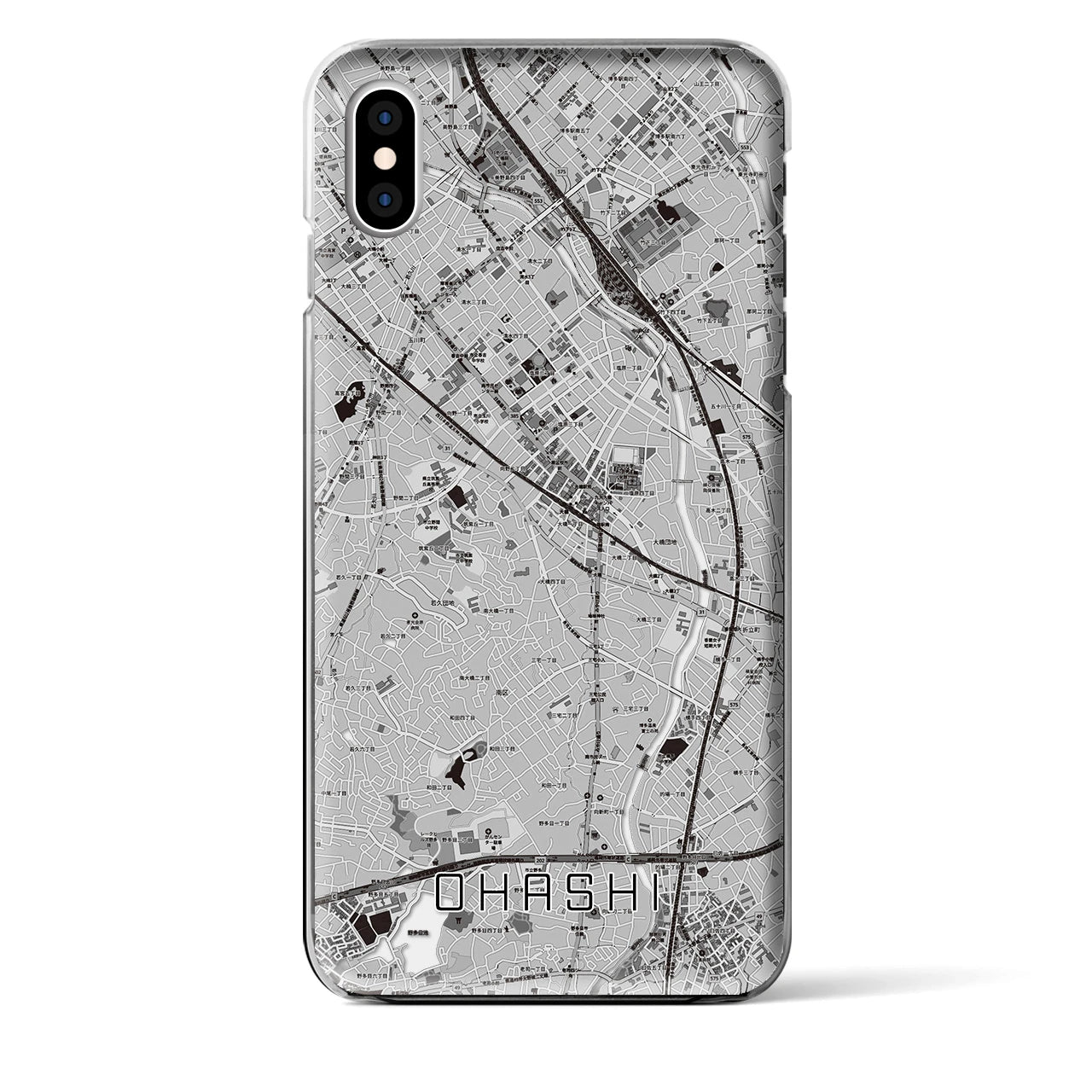 【大橋(福岡県)】地図柄iPhoneケース(クリアタイプ)