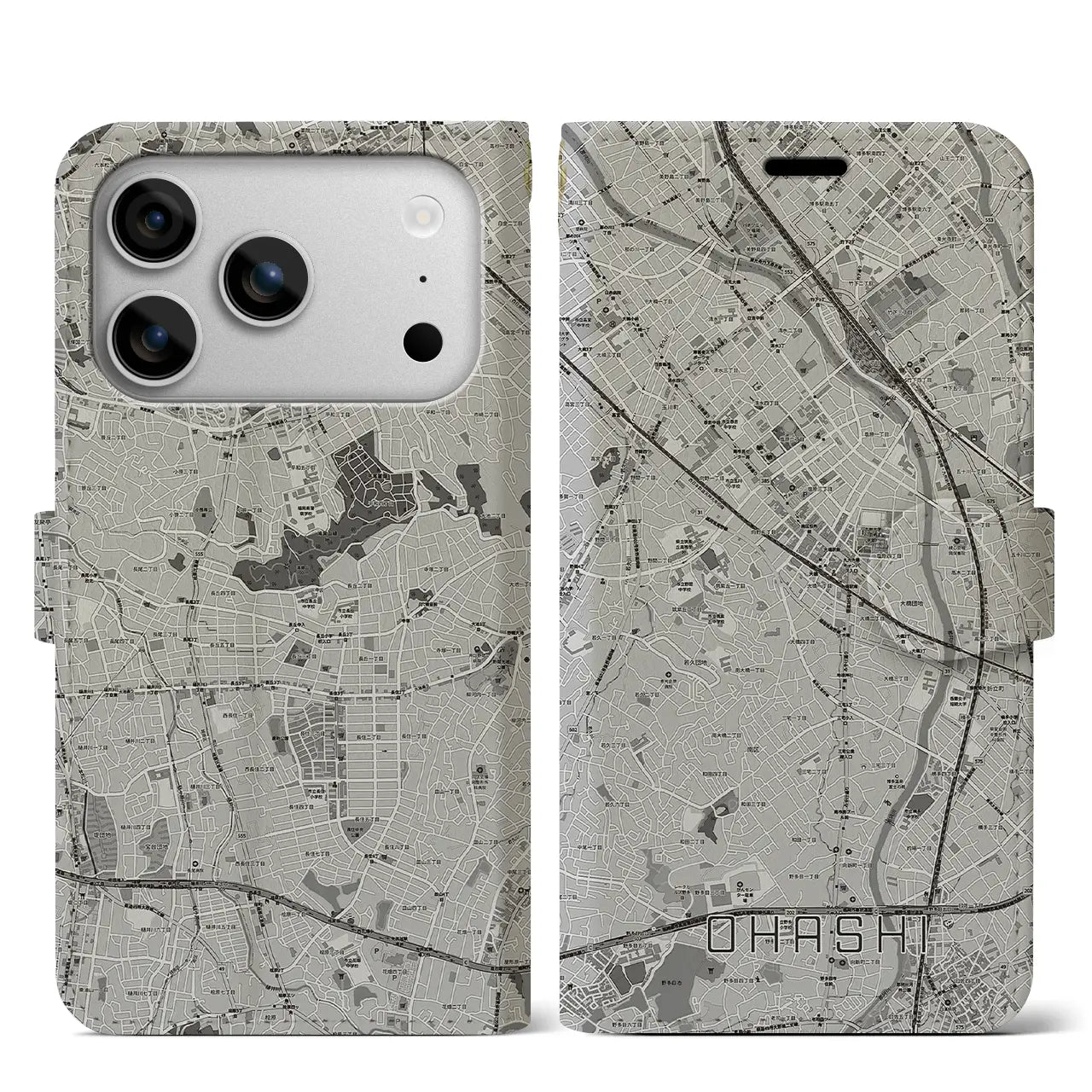 【大橋(福岡県)】地図柄iPhoneケース(手帳タイプ)