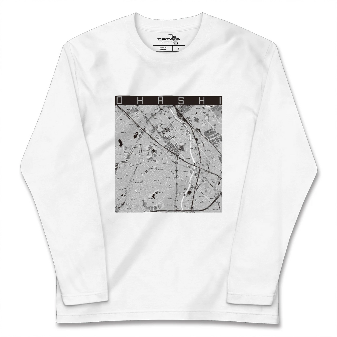 【大橋(福岡県)】地図柄ロングスリーブTシャツ