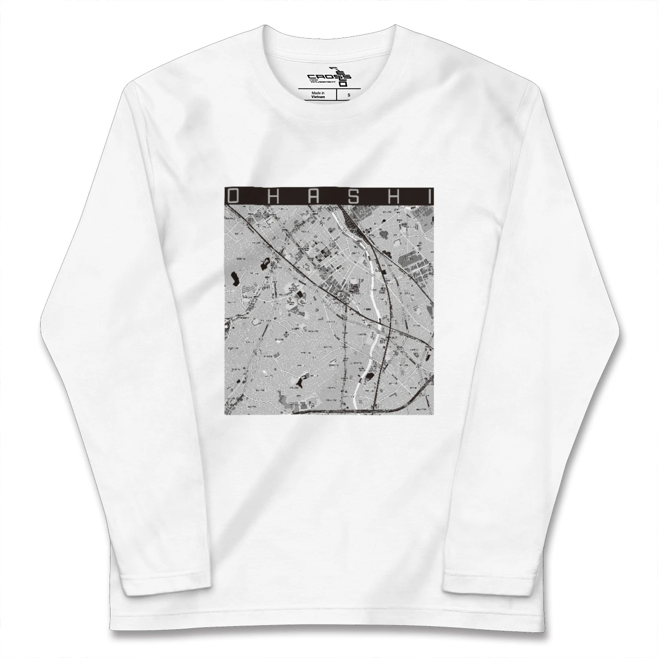 【大橋(福岡県)】地図柄ロングスリーブTシャツ