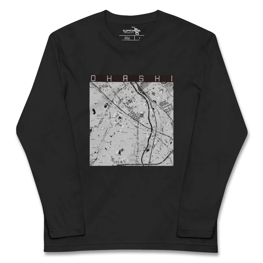 【大橋(福岡県)】地図柄ロングスリーブTシャツ