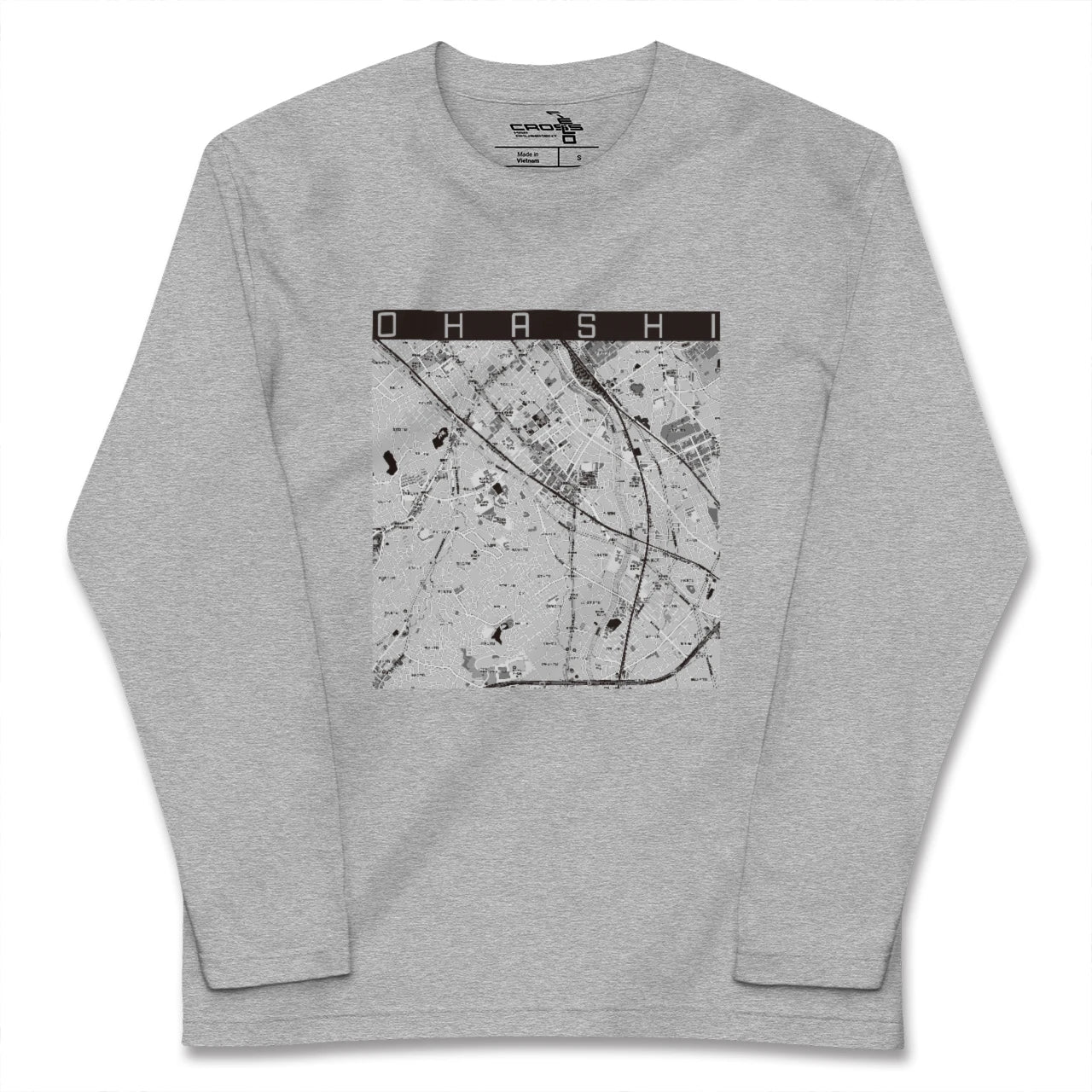 【大橋(福岡県)】地図柄ロングスリーブTシャツ
