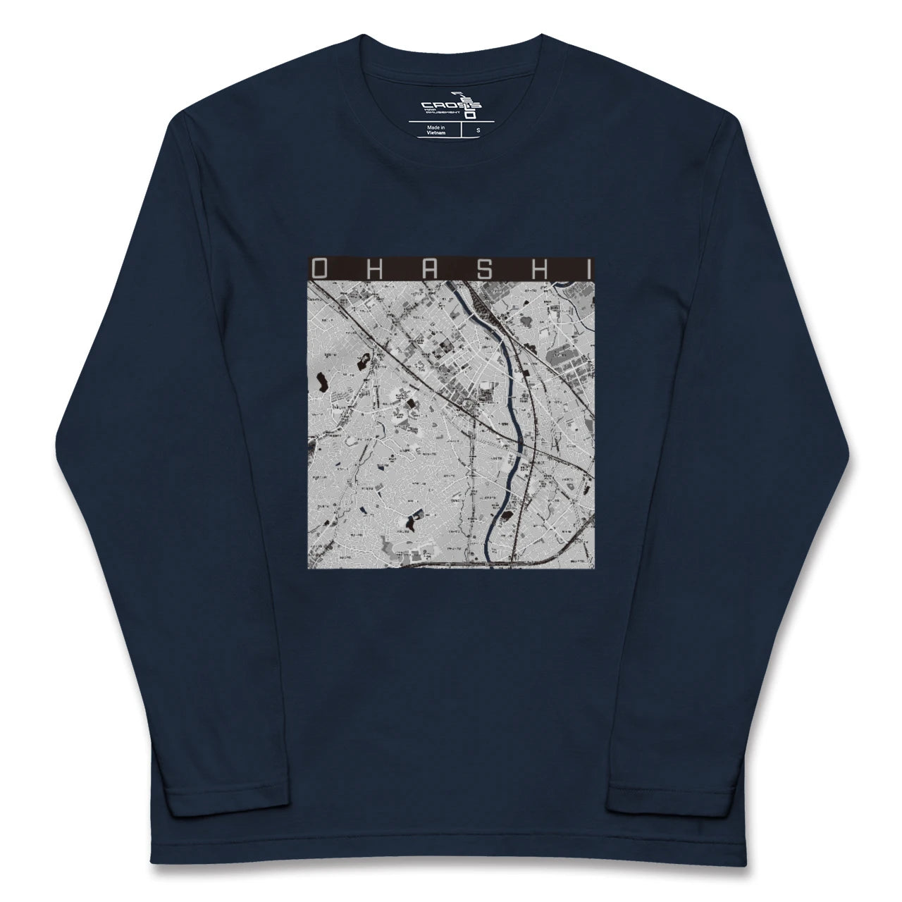 【大橋(福岡県)】地図柄ロングスリーブTシャツ