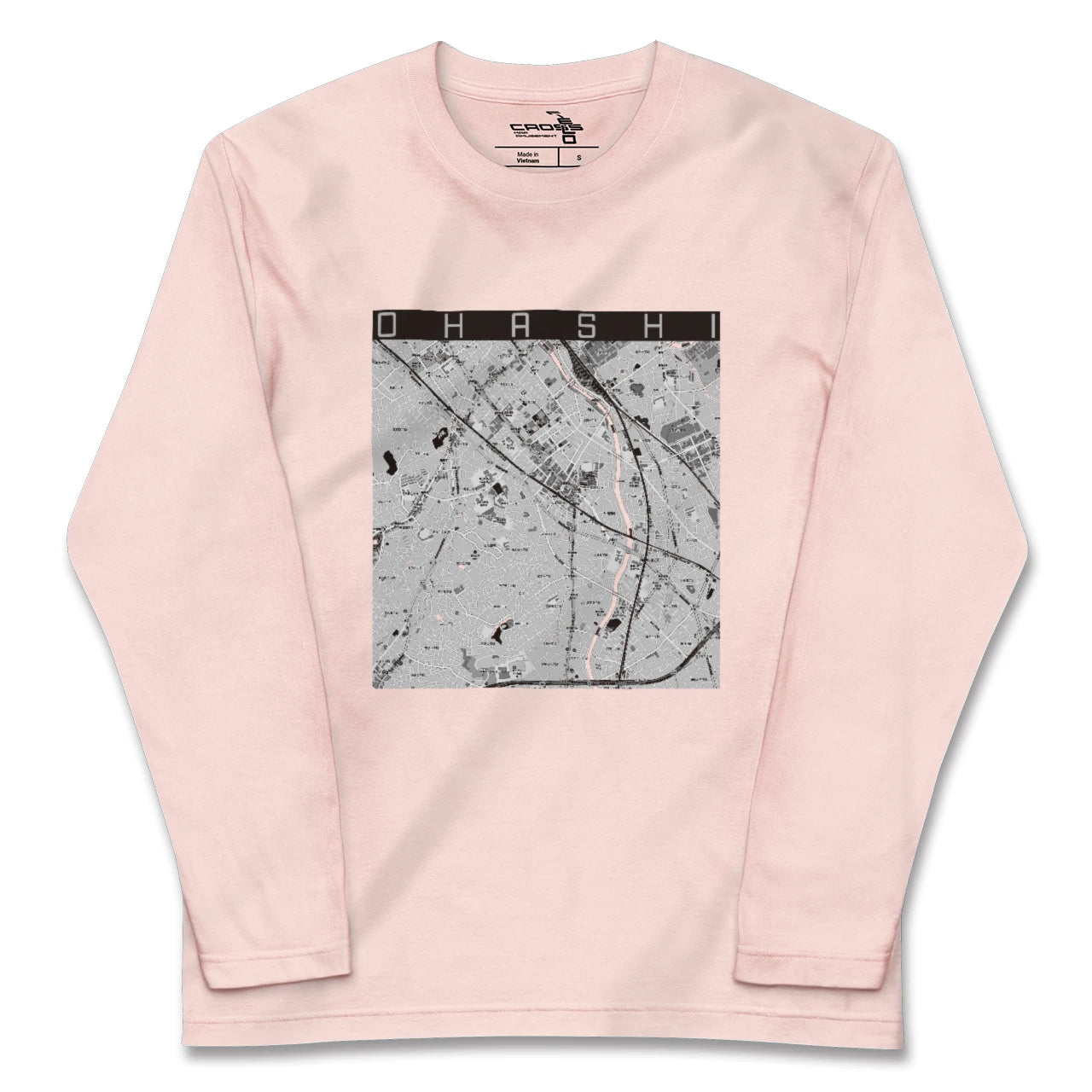 【大橋(福岡県)】地図柄ロングスリーブTシャツ