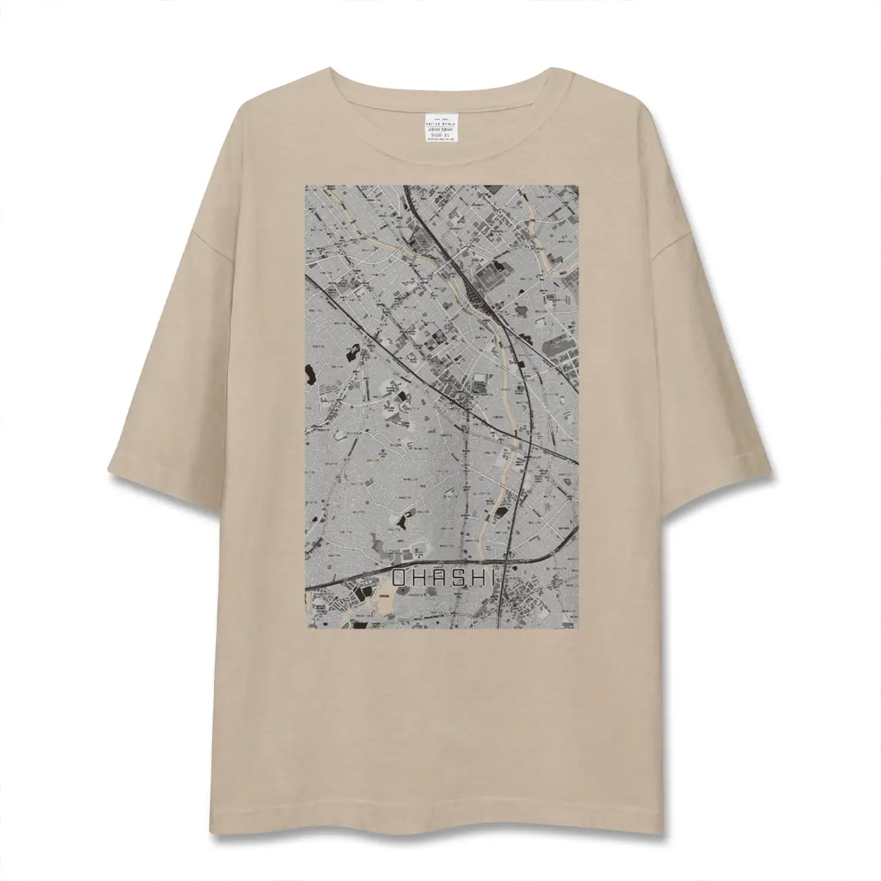 【大橋(福岡県)】地図柄ビッグシルエットTシャツ