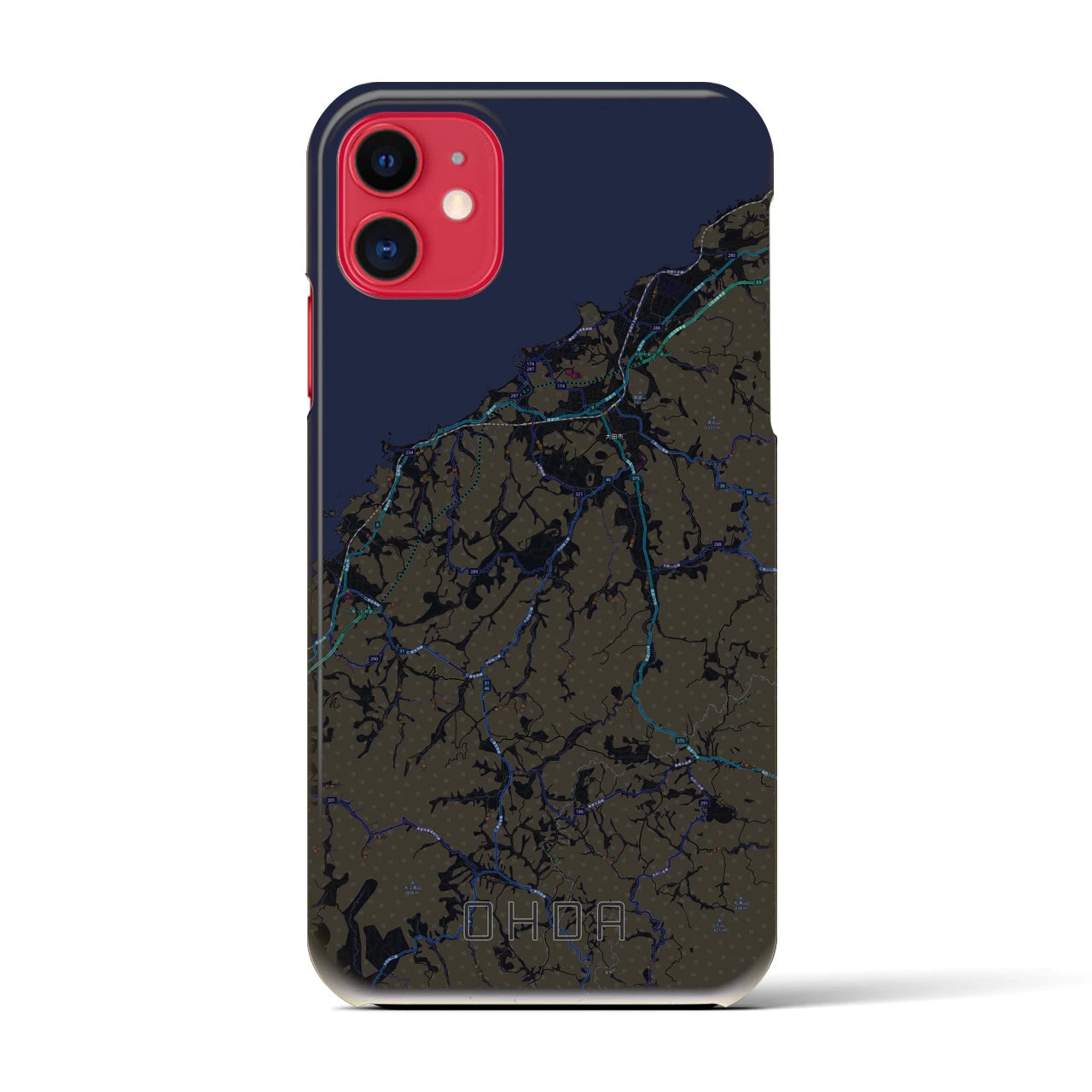 【大田(島根県)】地図柄iPhoneケース(バックカバータイプ)