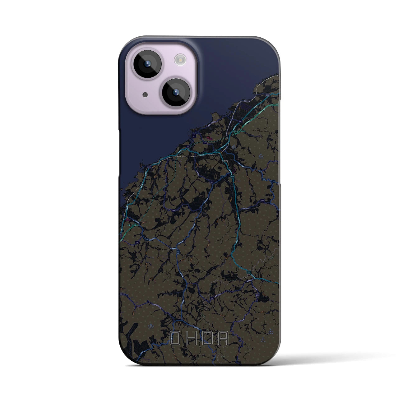 【大田(島根県)】地図柄iPhoneケース(バックカバータイプ)