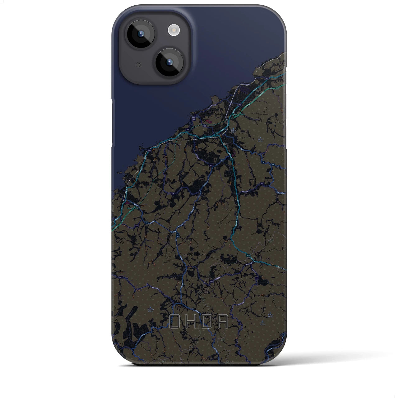 【大田(島根県)】地図柄iPhoneケース(バックカバータイプ)