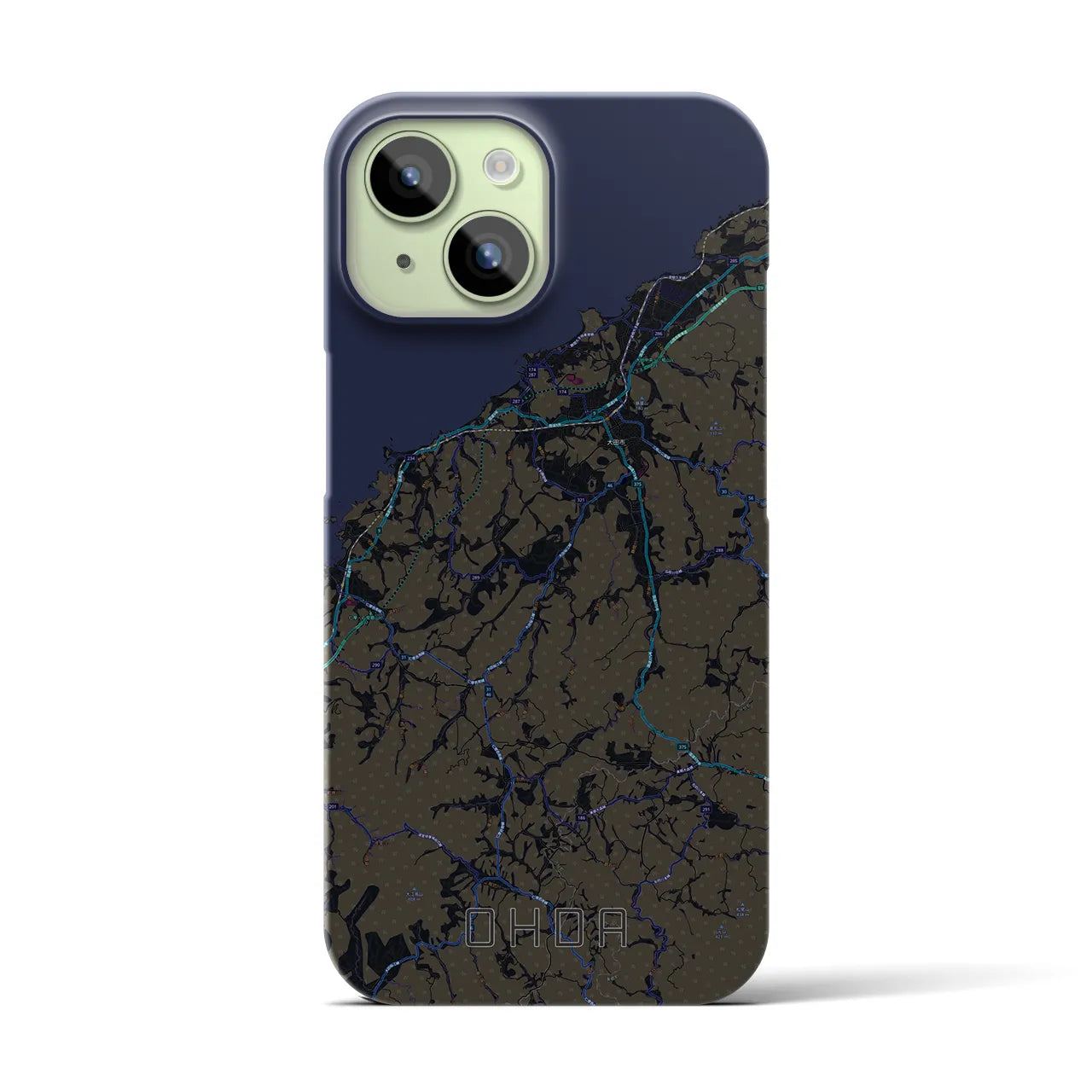 【大田(島根県)】地図柄iPhoneケース(バックカバータイプ)