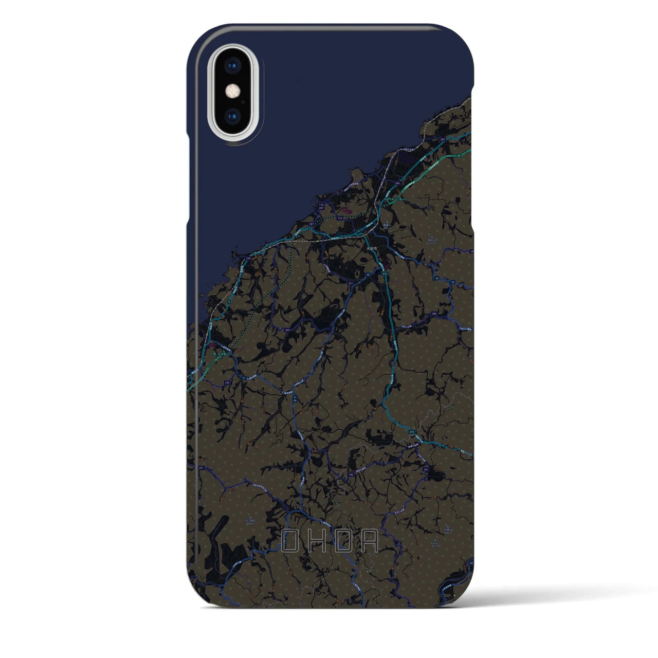 【大田(島根県)】地図柄iPhoneケース(バックカバータイプ)