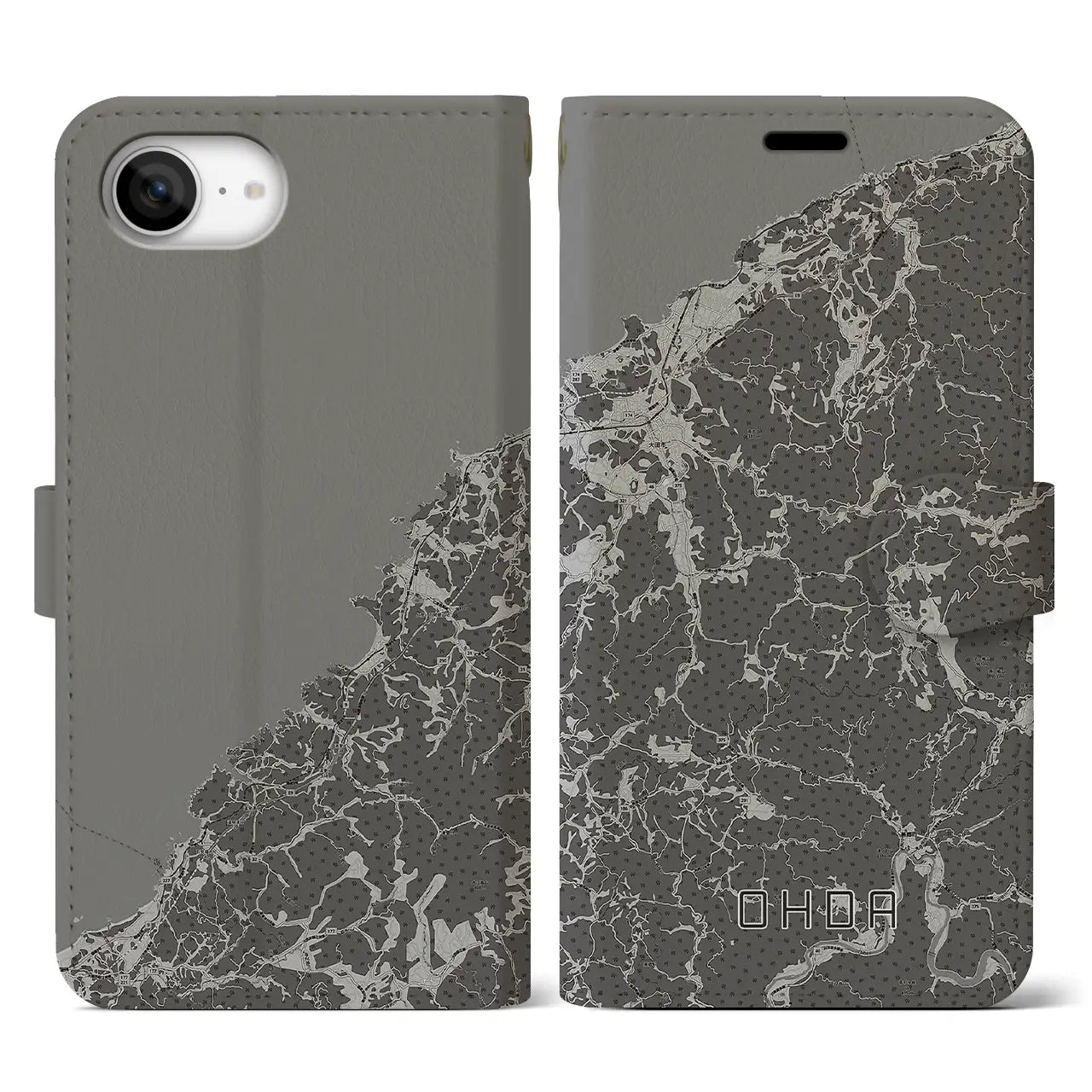 【大田(島根県)】地図柄iPhoneケース(手帳タイプ)