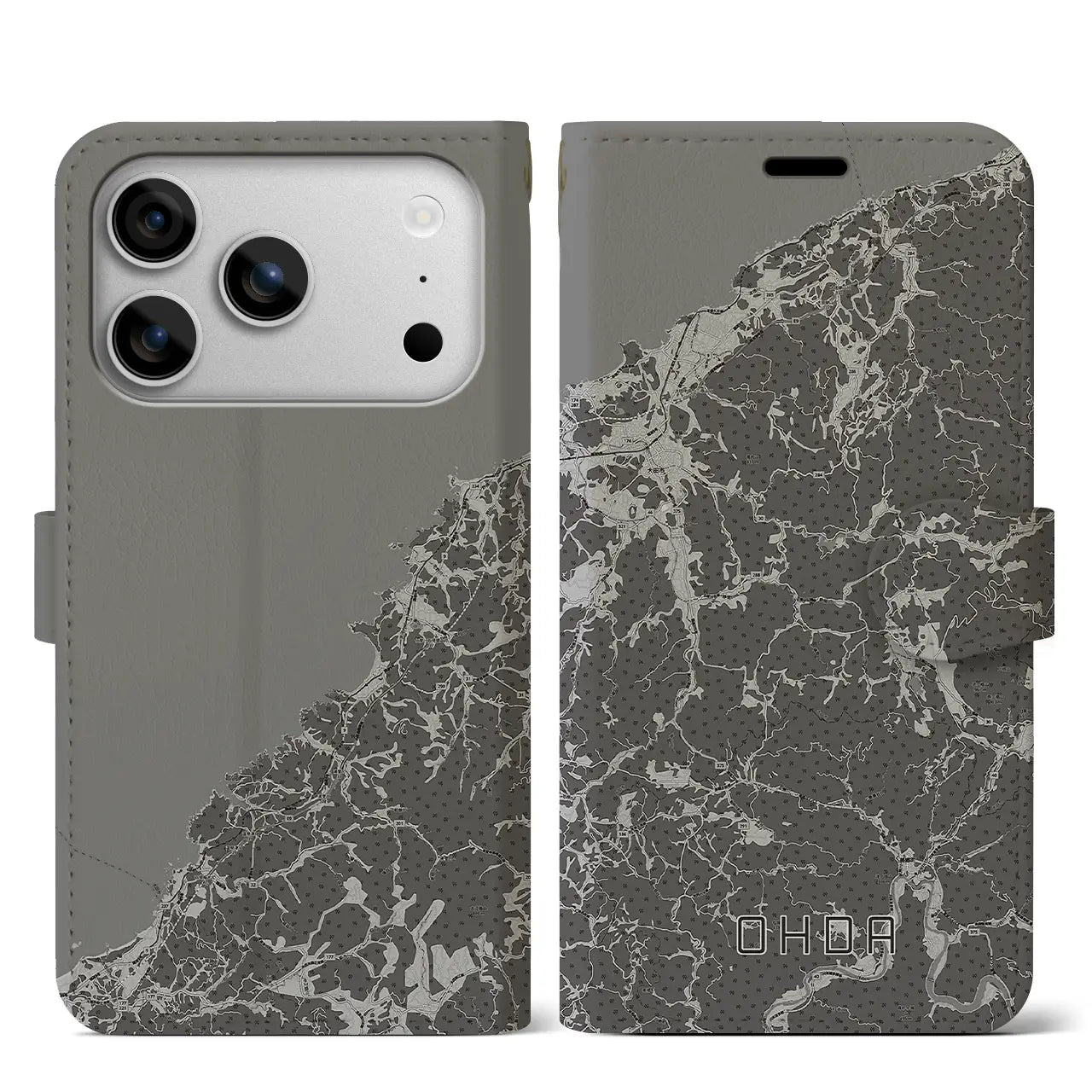 【大田(島根県)】地図柄iPhoneケース(手帳タイプ)