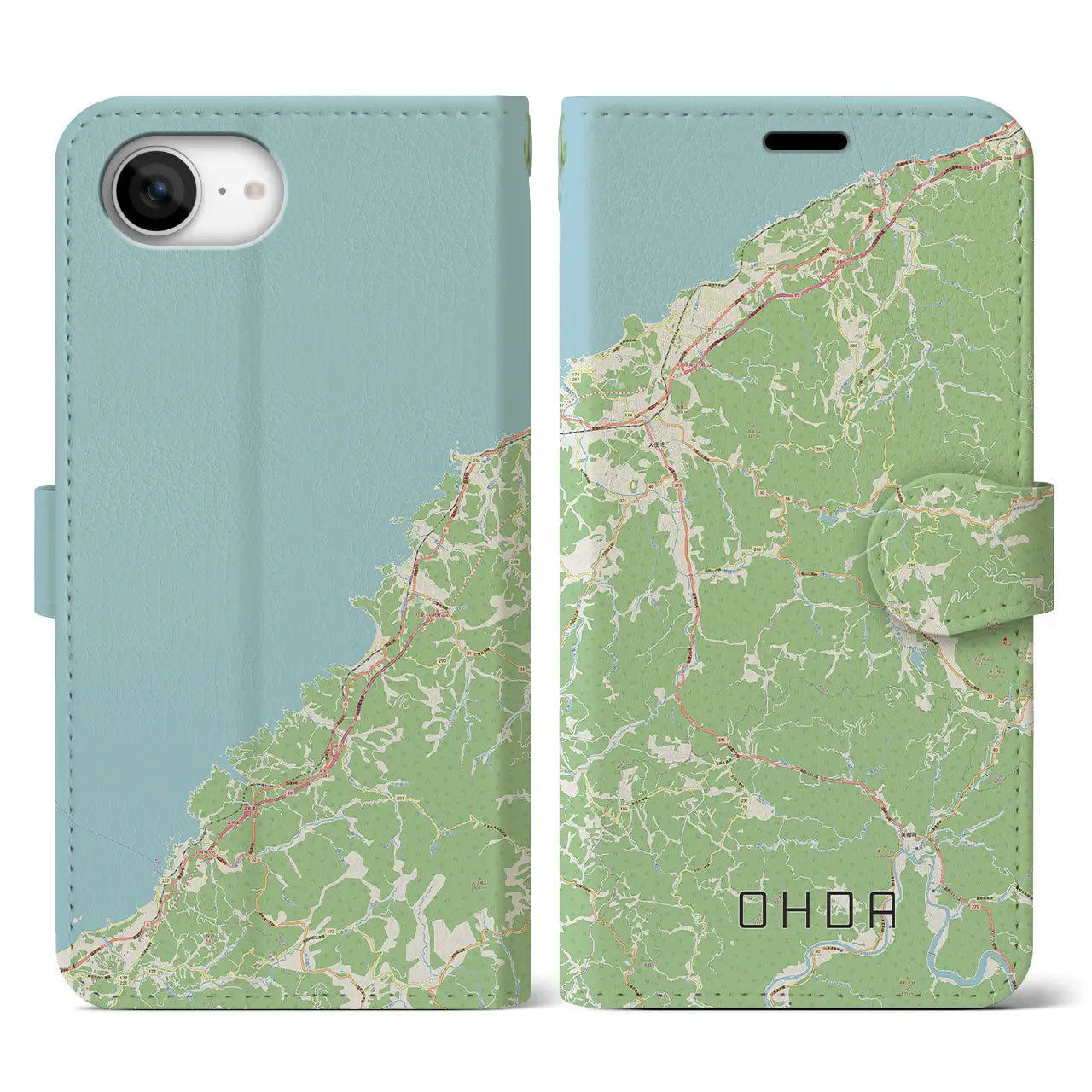 【大田(島根県)】地図柄iPhoneケース(手帳タイプ)