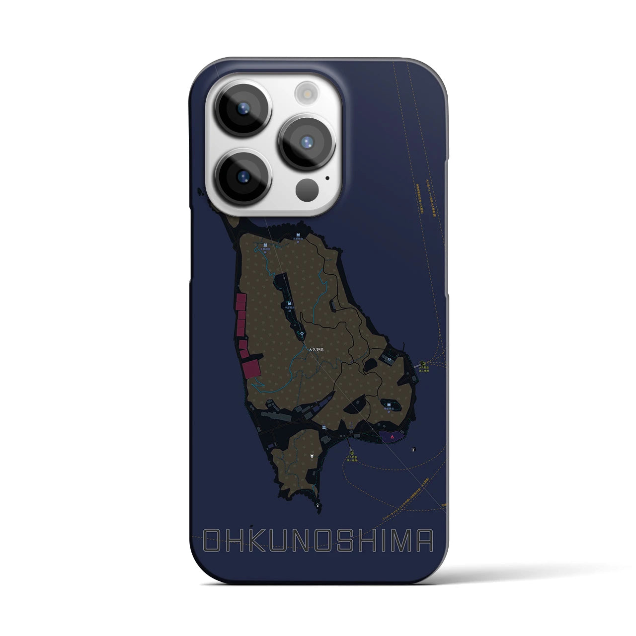 【大久野島(広島県)】地図柄iPhoneケース(バックカバータイプ)
