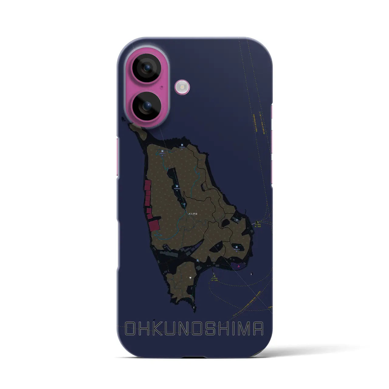 【大久野島(広島県)】地図柄iPhoneケース(バックカバータイプ)