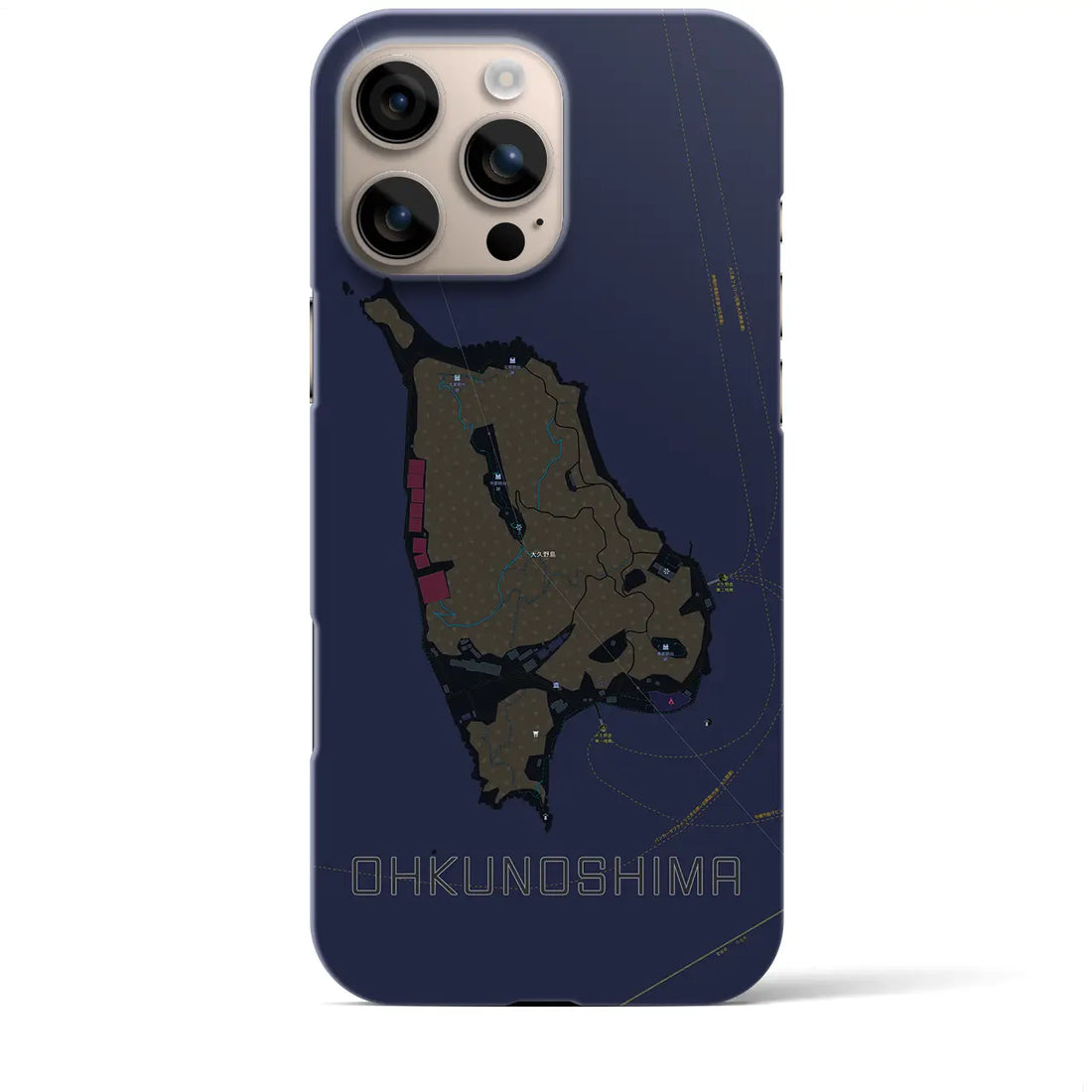 【大久野島(広島県)】地図柄iPhoneケース(バックカバータイプ)