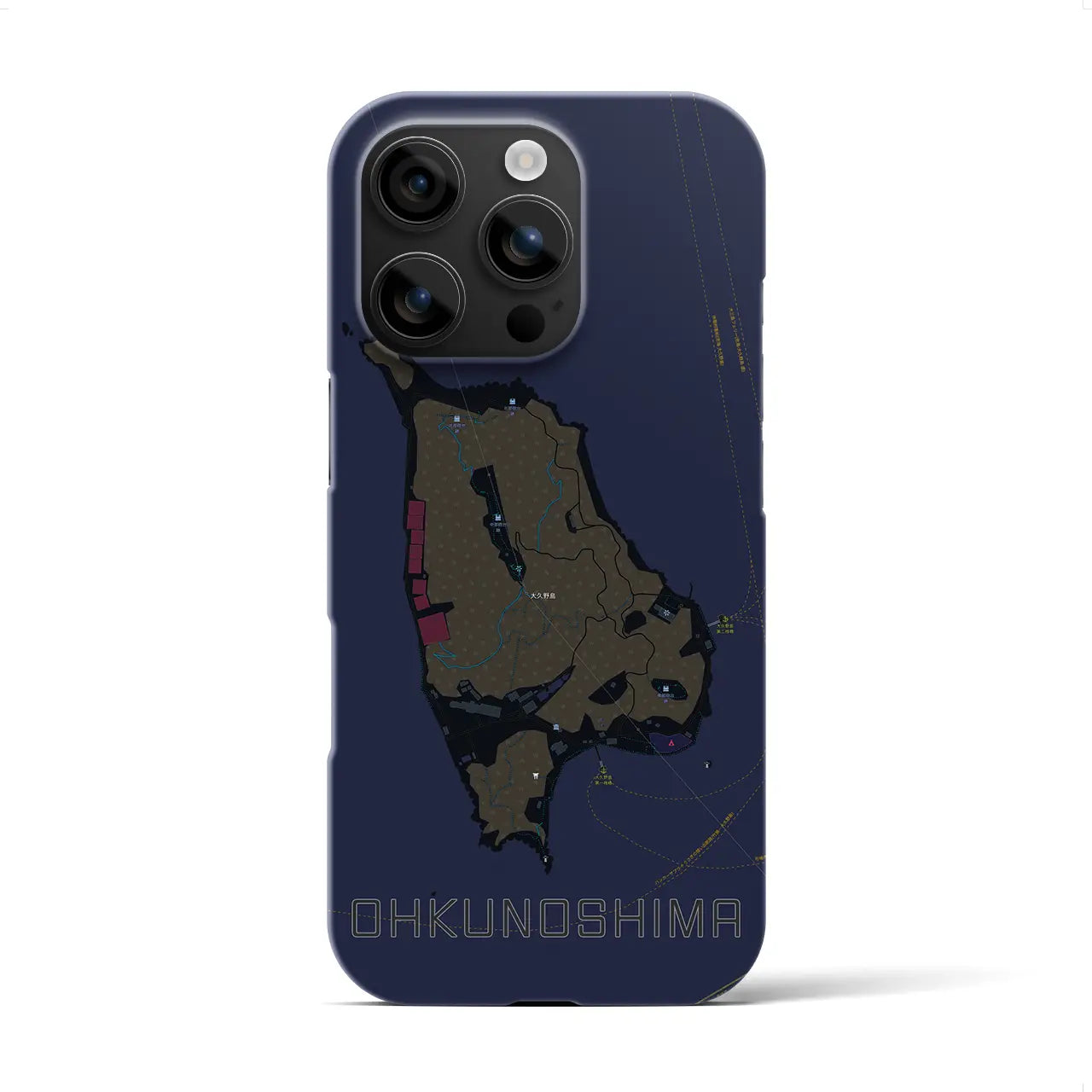 【大久野島(広島県)】地図柄iPhoneケース(バックカバータイプ)