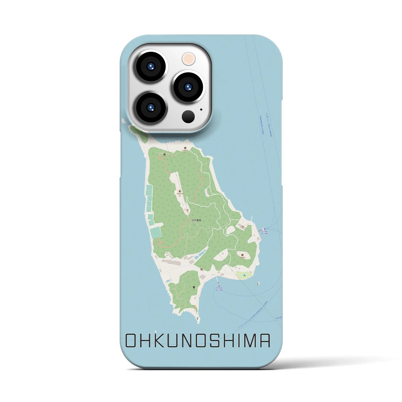 【大久野島(広島県)】地図柄iPhoneケース(バックカバータイプ)