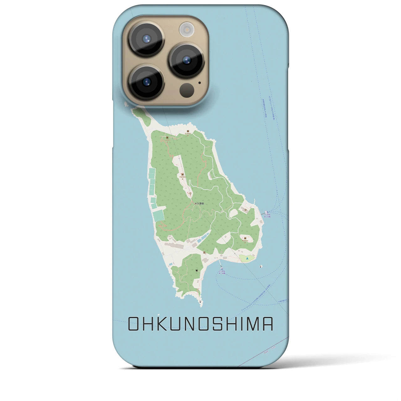 【大久野島(広島県)】地図柄iPhoneケース(バックカバータイプ)