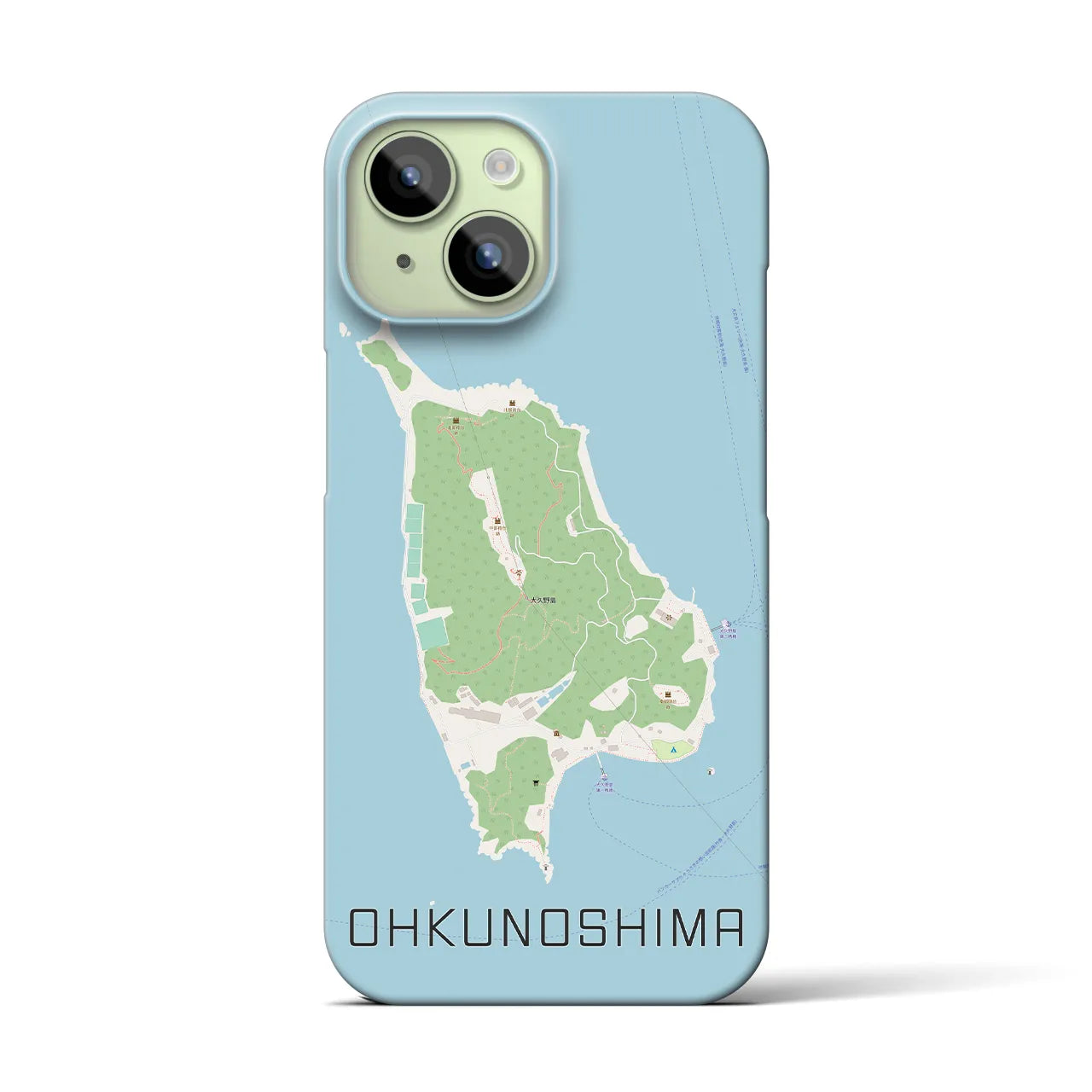 【大久野島(広島県)】地図柄iPhoneケース(バックカバータイプ)