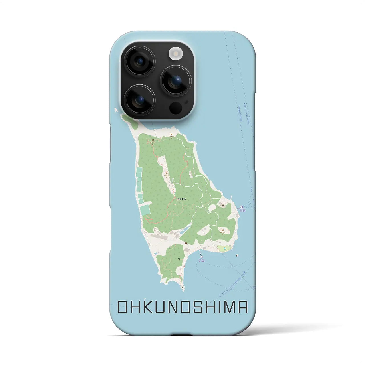 【大久野島(広島県)】地図柄iPhoneケース(バックカバータイプ)