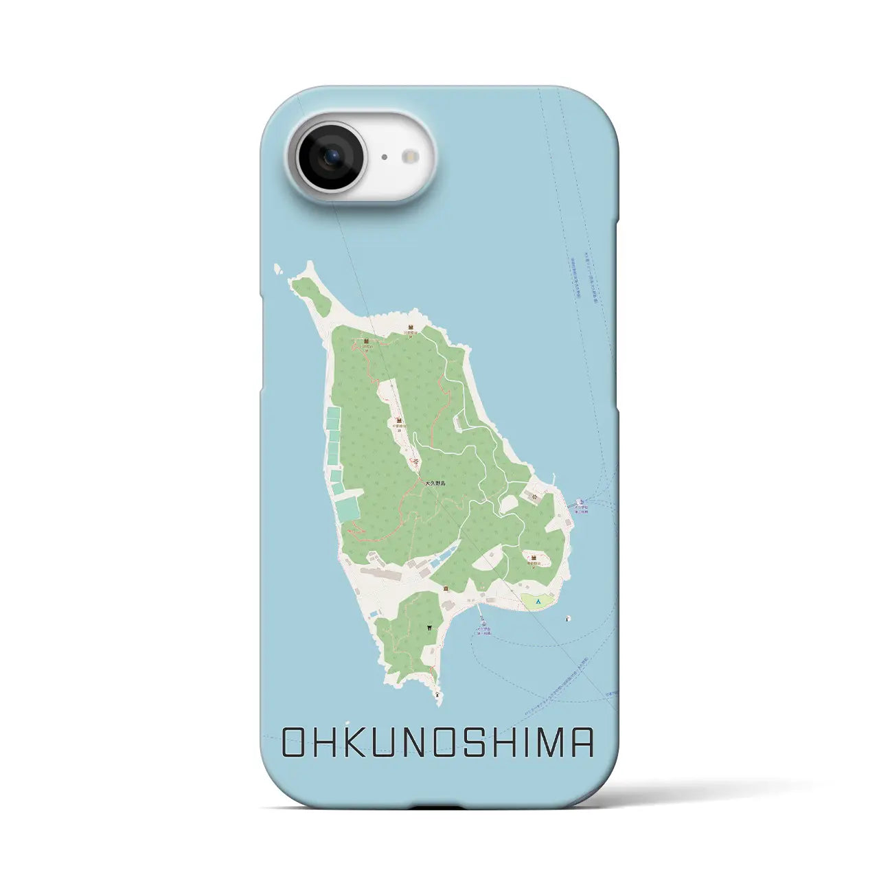 【大久野島(広島県)】地図柄iPhoneケース(バックカバータイプ)
