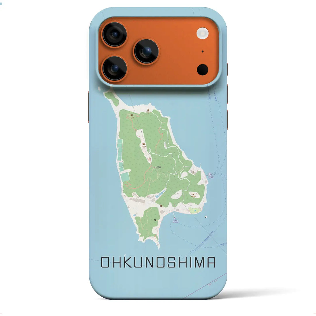 【大久野島(広島県)】地図柄iPhoneケース(バックカバータイプ)ナチュラル・iPhone 17 Pro Max 用