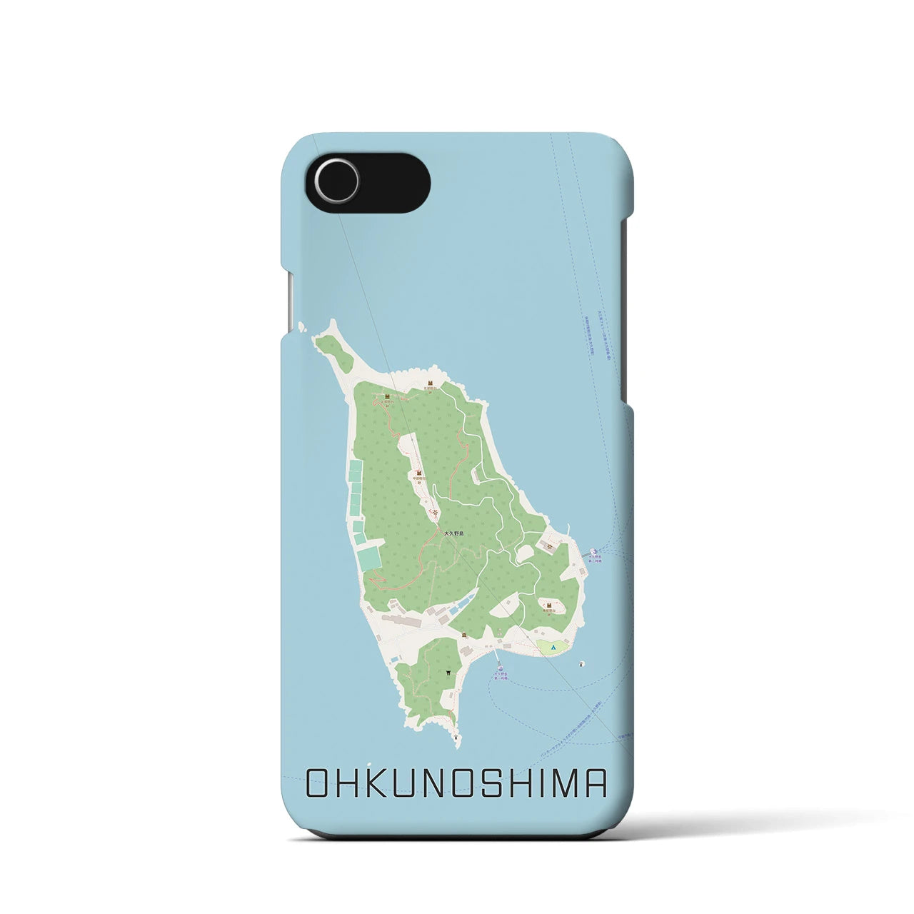 【大久野島(広島県)】地図柄iPhoneケース(バックカバータイプ)