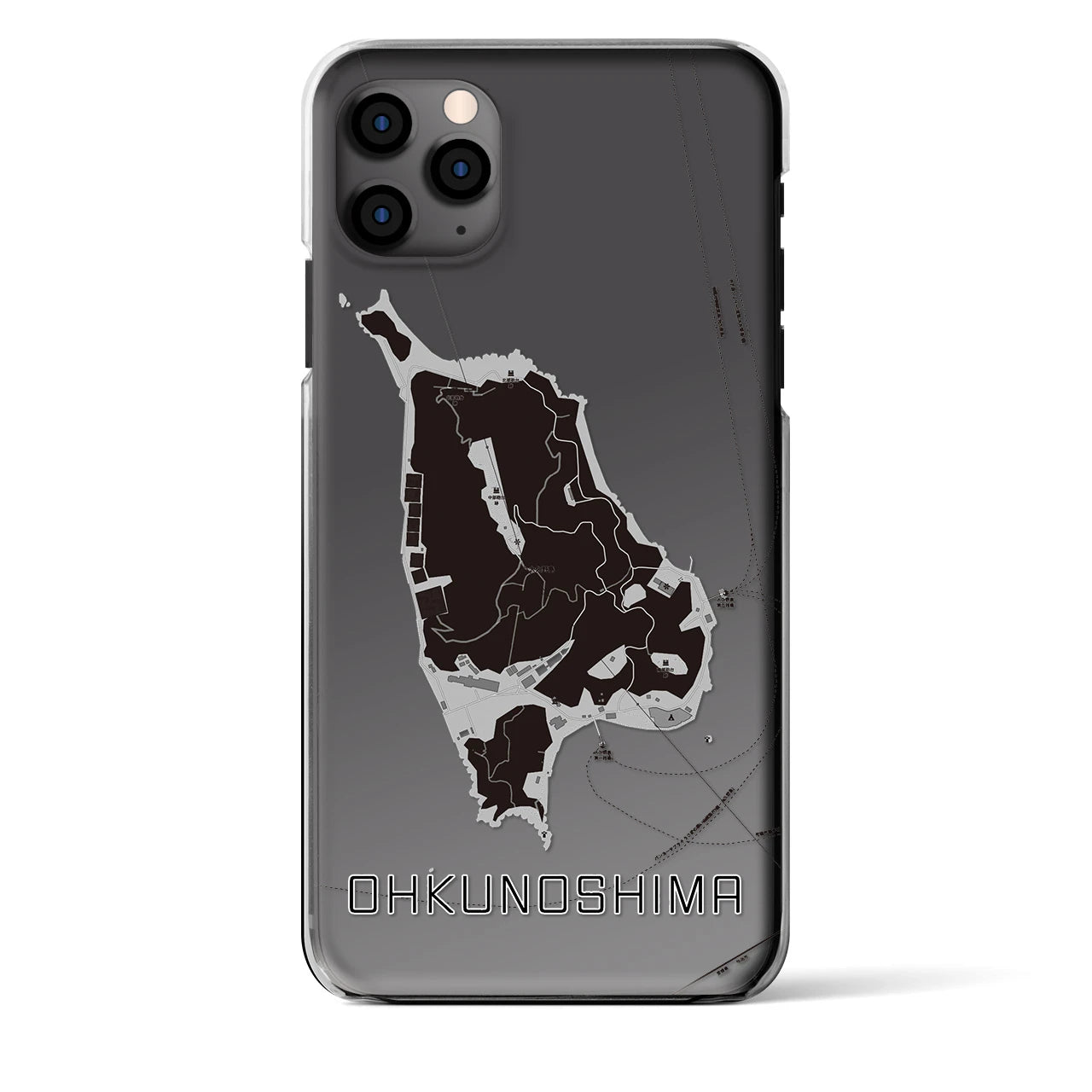 【大久野島(広島県)】地図柄iPhoneケース(クリアタイプ)