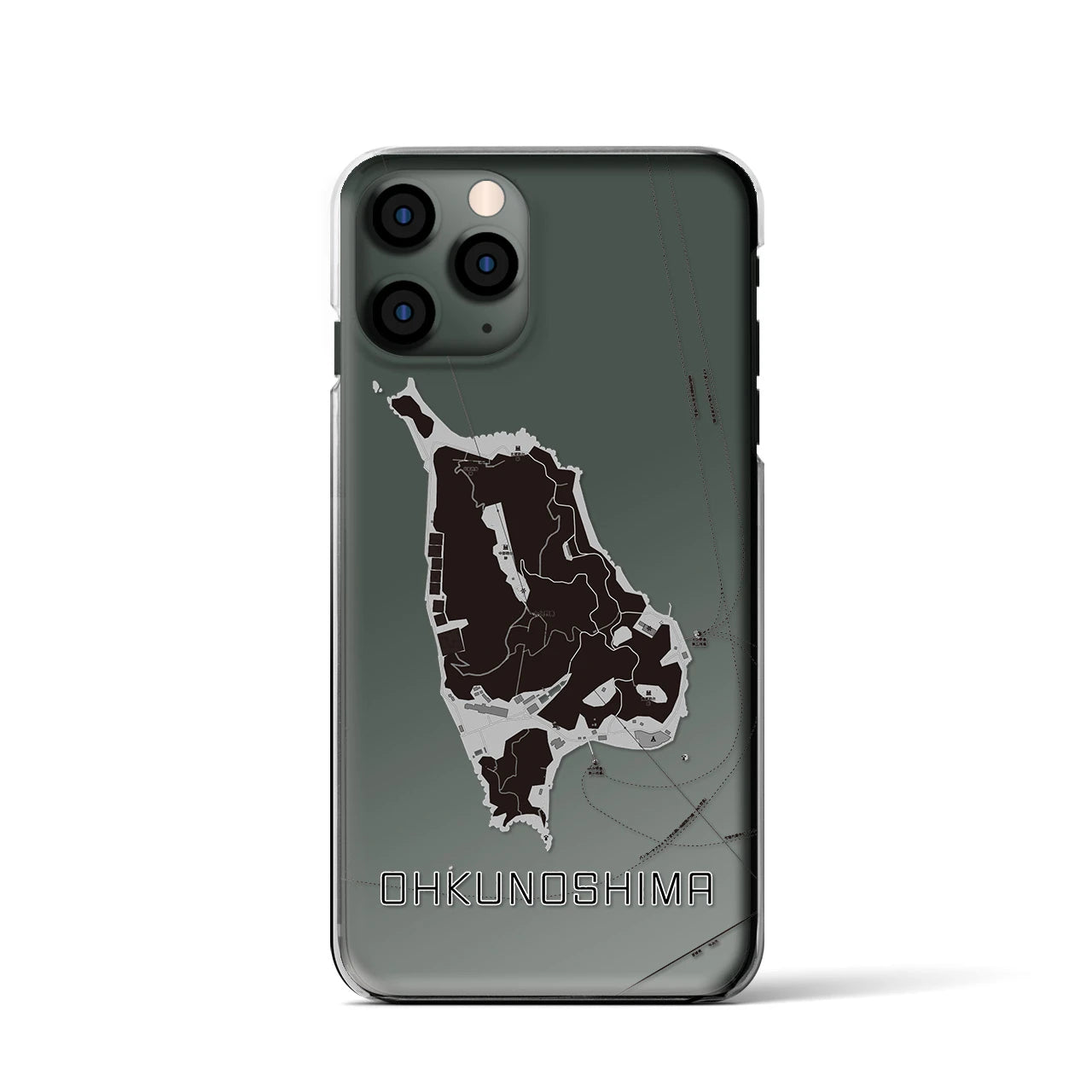 【大久野島(広島県)】地図柄iPhoneケース(クリアタイプ)