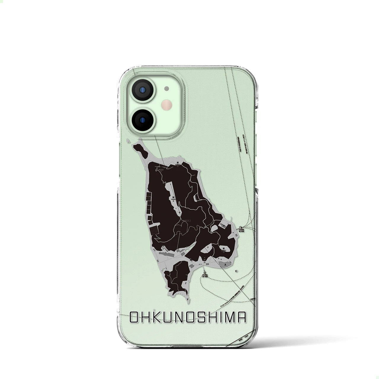 【大久野島(広島県)】地図柄iPhoneケース(クリアタイプ)