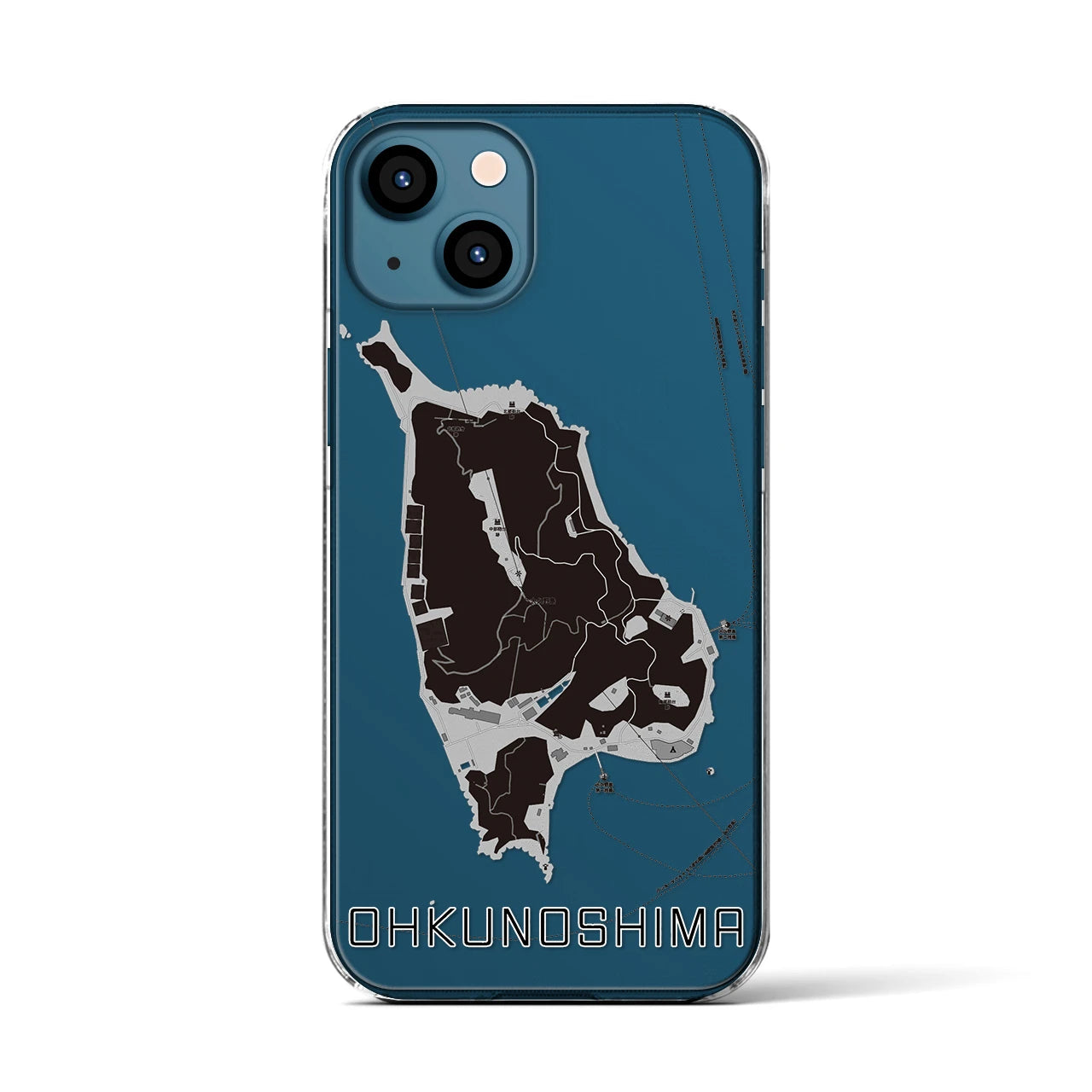 【大久野島(広島県)】地図柄iPhoneケース(クリアタイプ)