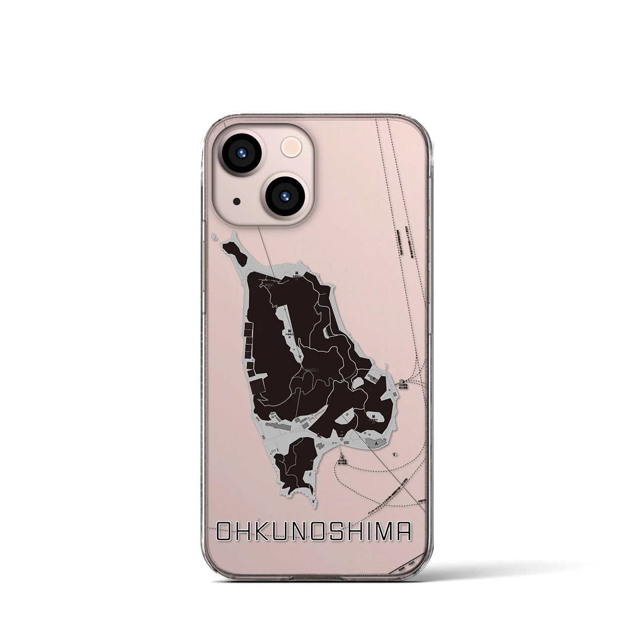 【大久野島(広島県)】地図柄iPhoneケース(クリアタイプ)
