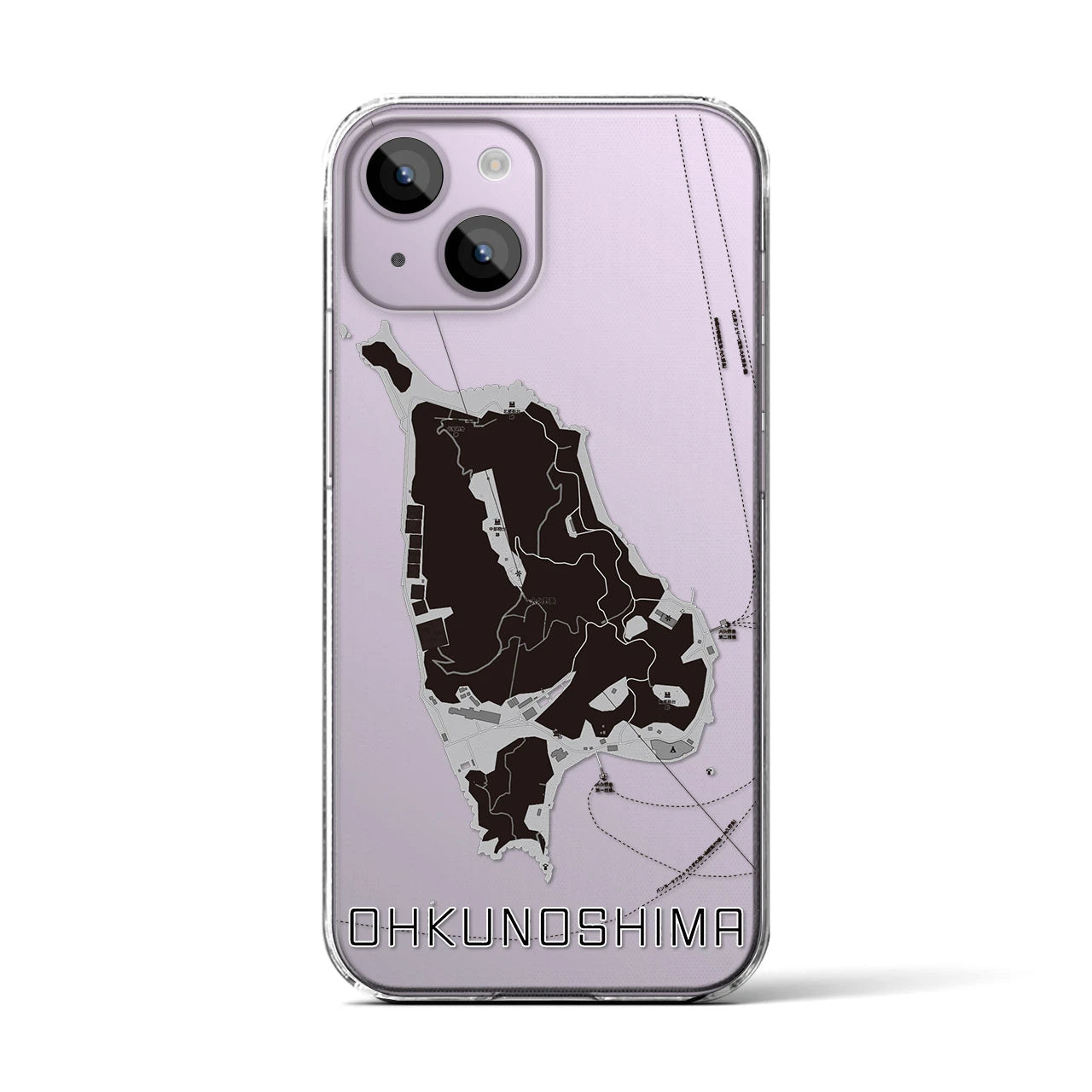 【大久野島(広島県)】地図柄iPhoneケース(クリアタイプ)