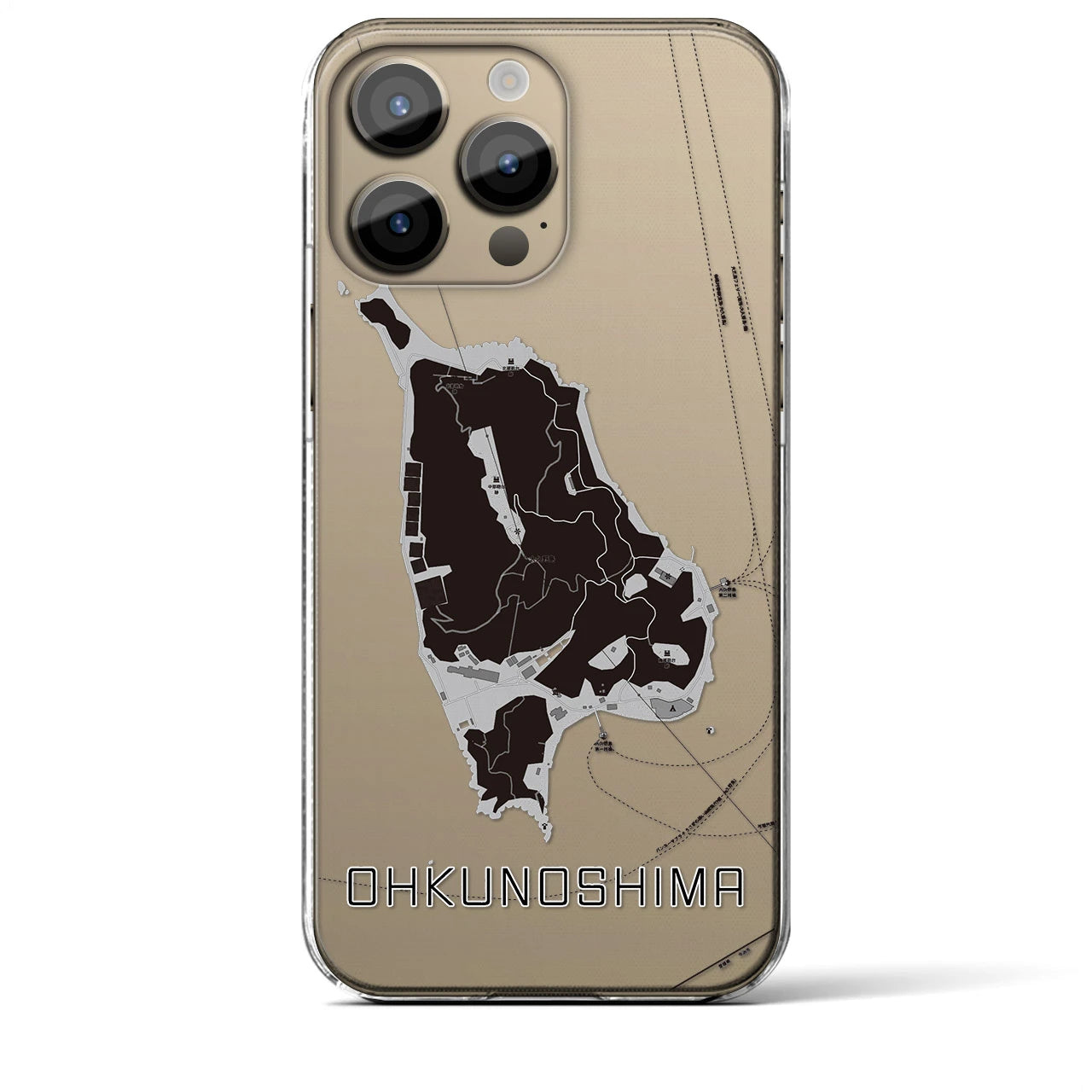 【大久野島(広島県)】地図柄iPhoneケース(クリアタイプ)