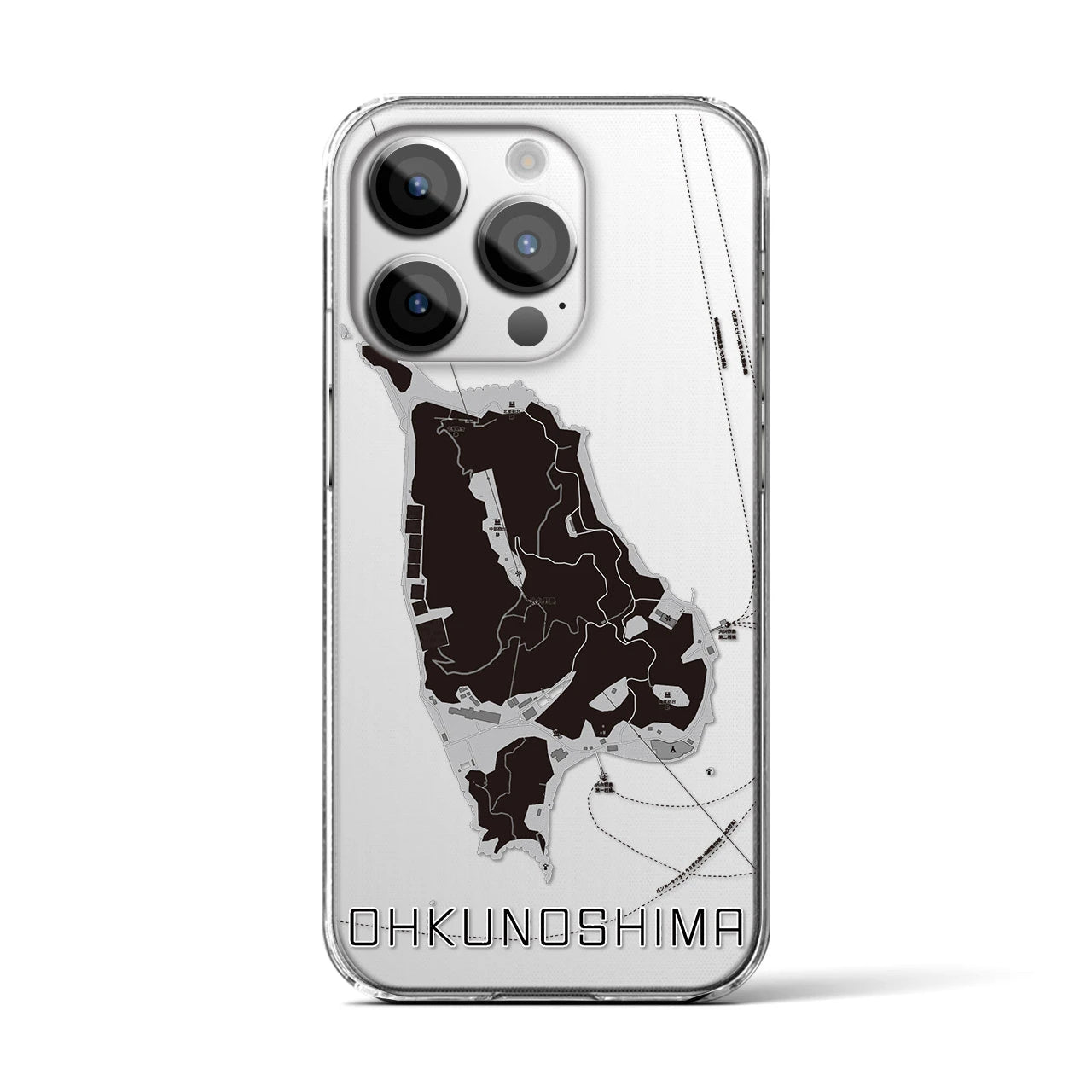 【大久野島(広島県)】地図柄iPhoneケース(クリアタイプ)