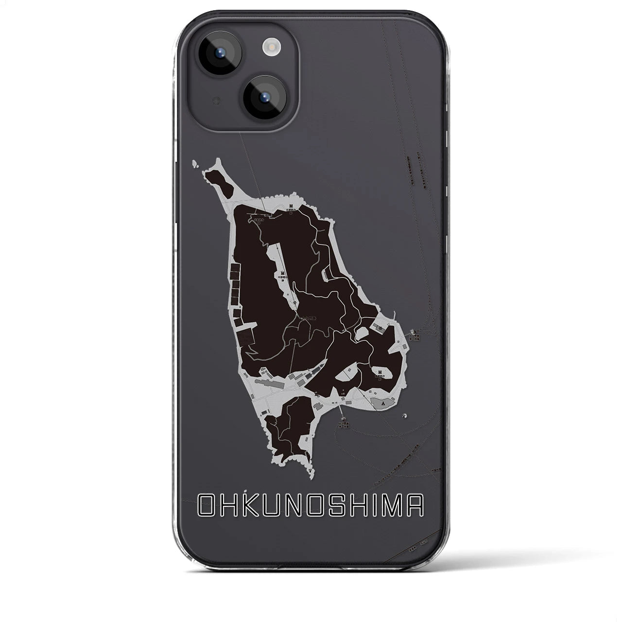 【大久野島(広島県)】地図柄iPhoneケース(クリアタイプ)