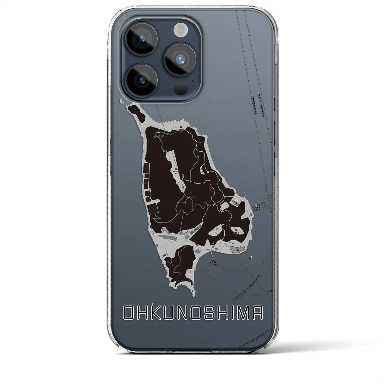 【大久野島(広島県)】地図柄iPhoneケース(クリアタイプ)