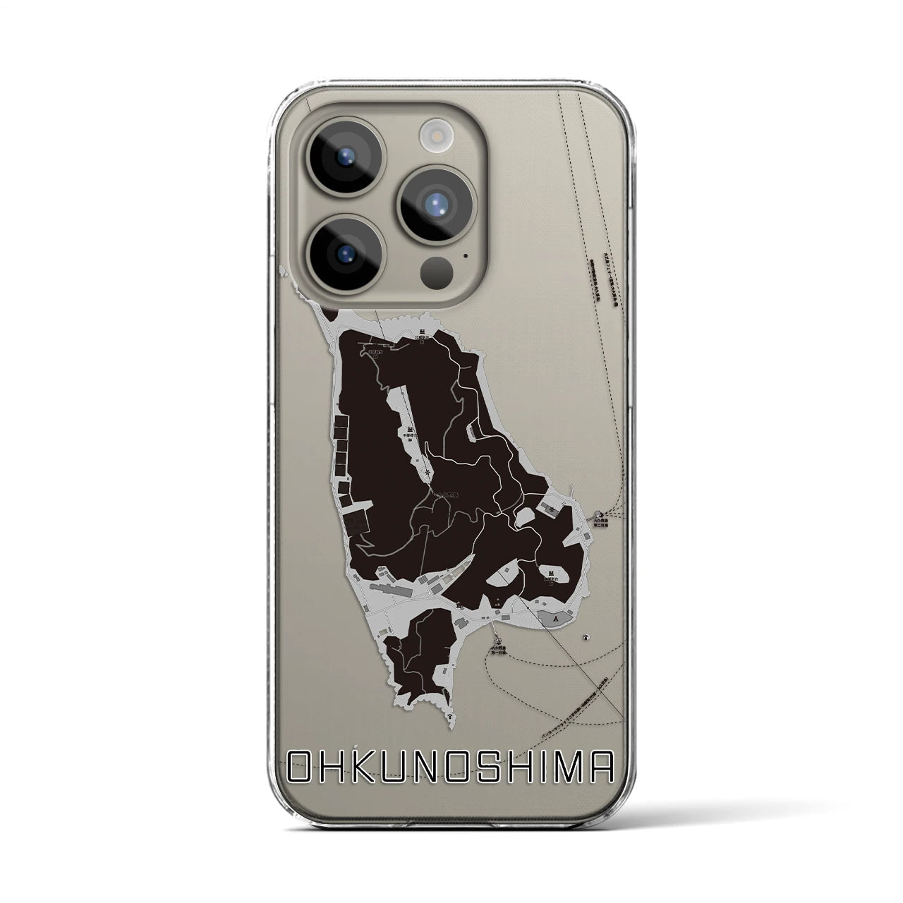 【大久野島(広島県)】地図柄iPhoneケース(クリアタイプ)