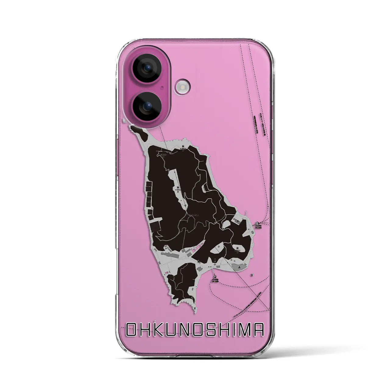 【大久野島(広島県)】地図柄iPhoneケース(クリアタイプ)