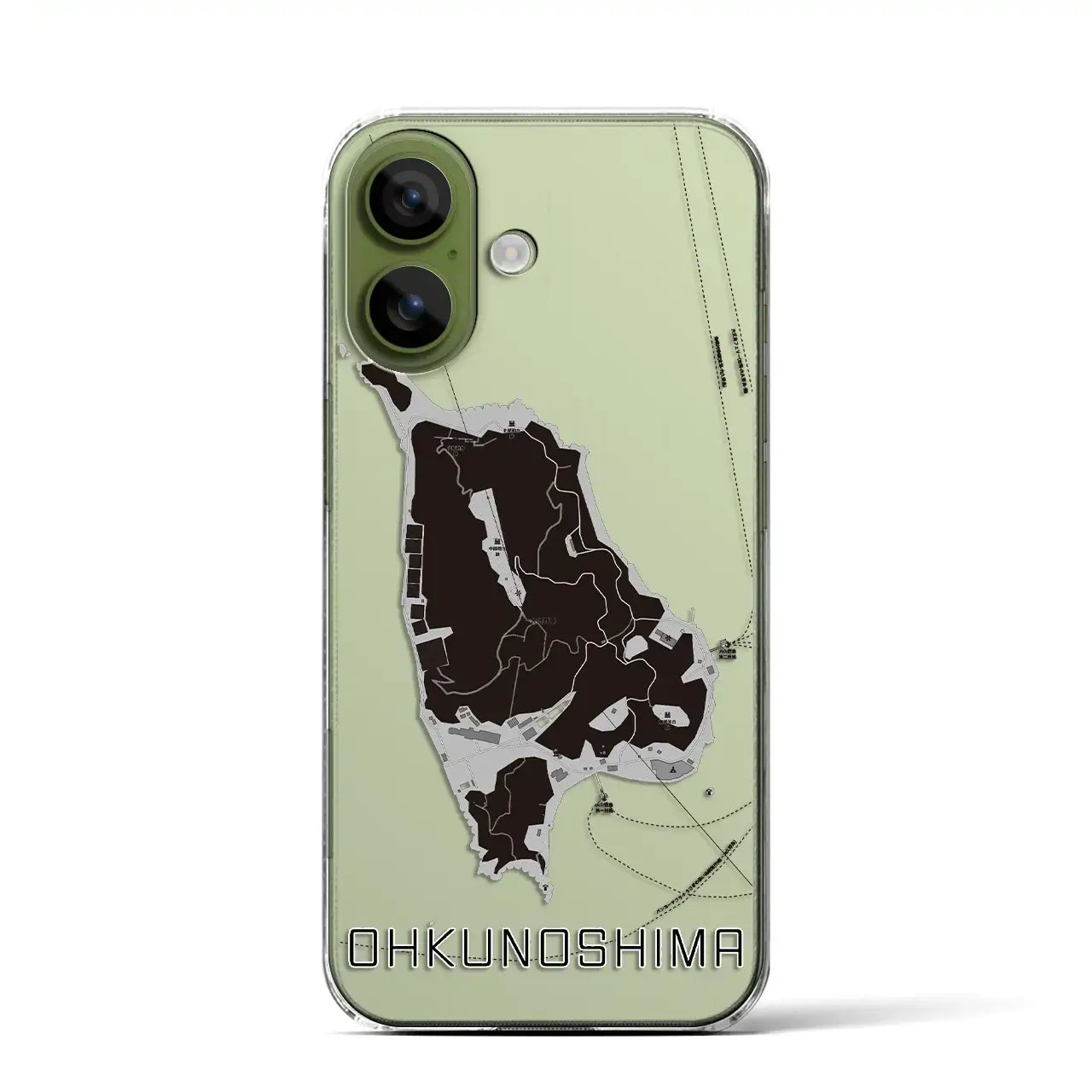 【大久野島(広島県)】地図柄iPhoneケース(クリアタイプ)