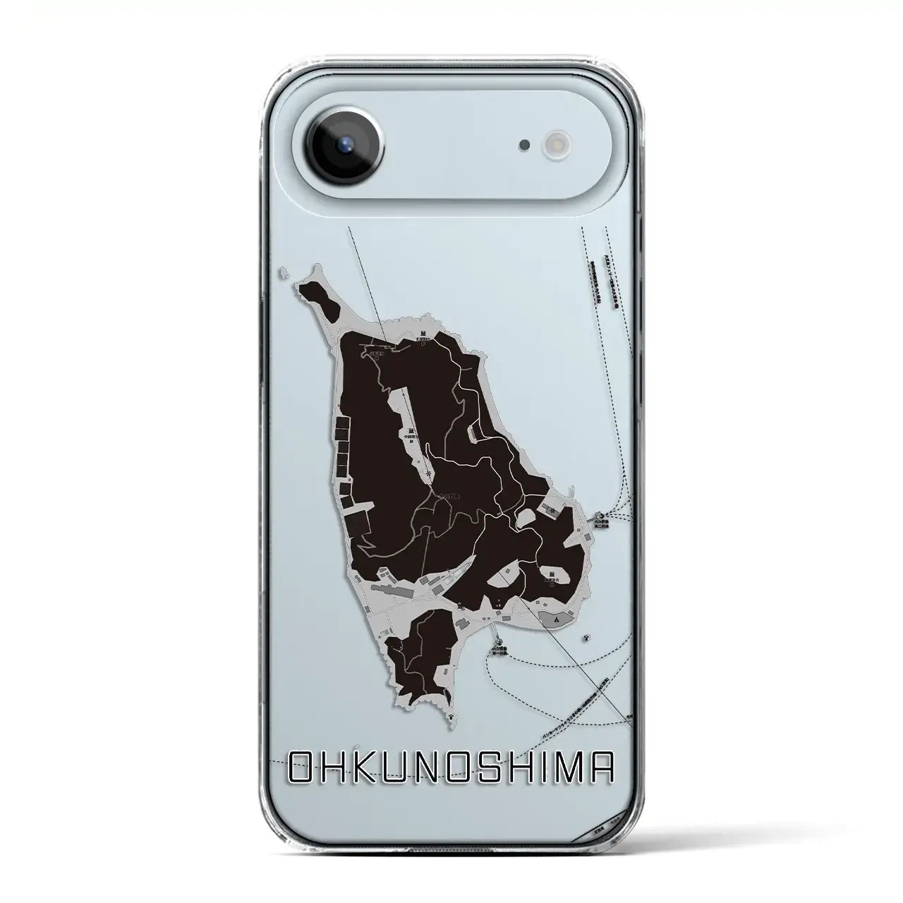 【大久野島(広島県)】地図柄iPhoneケース(クリアタイプ)