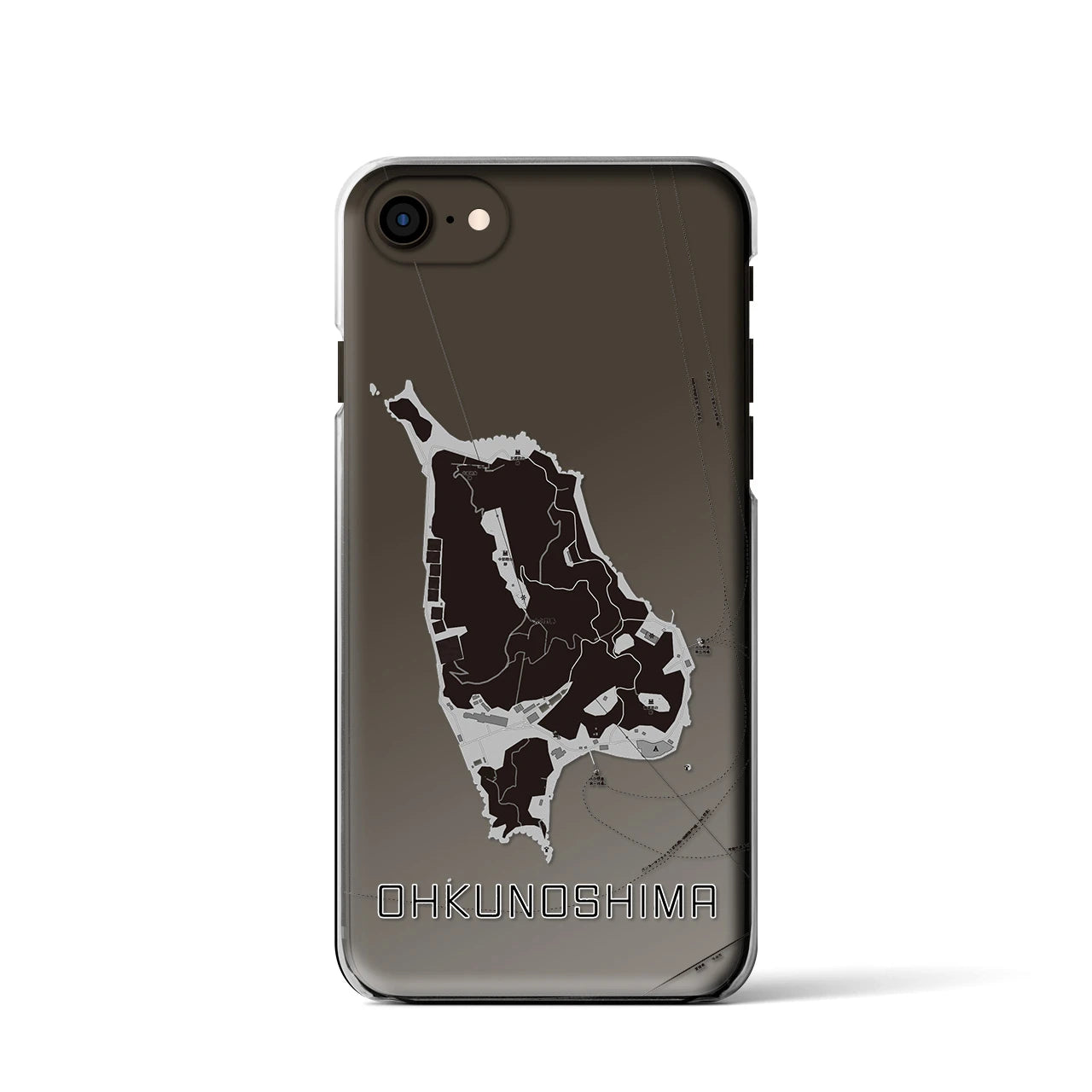 【大久野島(広島県)】地図柄iPhoneケース(クリアタイプ)