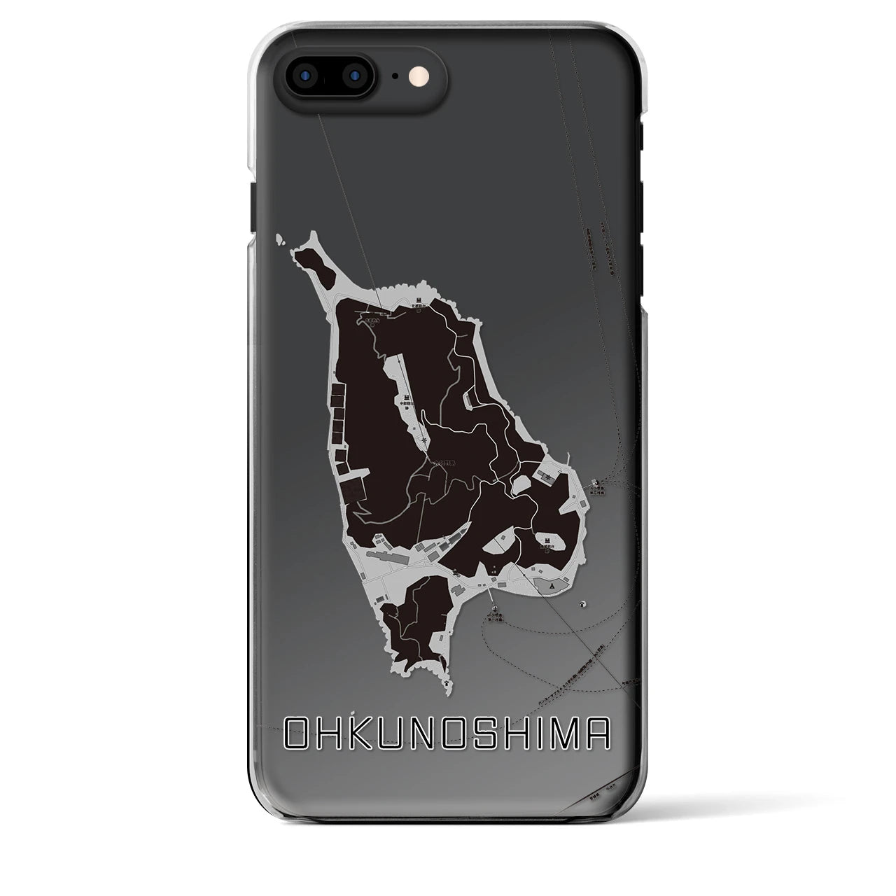 【大久野島(広島県)】地図柄iPhoneケース(クリアタイプ)