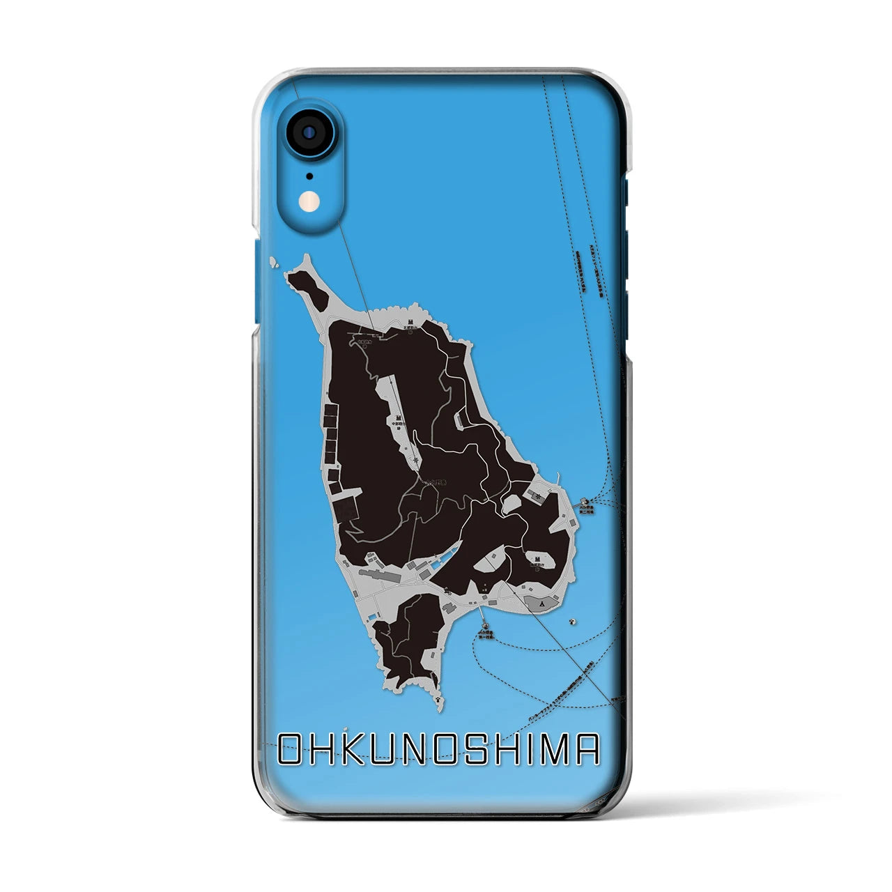 【大久野島(広島県)】地図柄iPhoneケース(クリアタイプ)