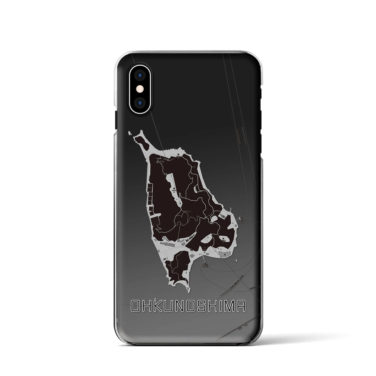 【大久野島(広島県)】地図柄iPhoneケース(クリアタイプ)