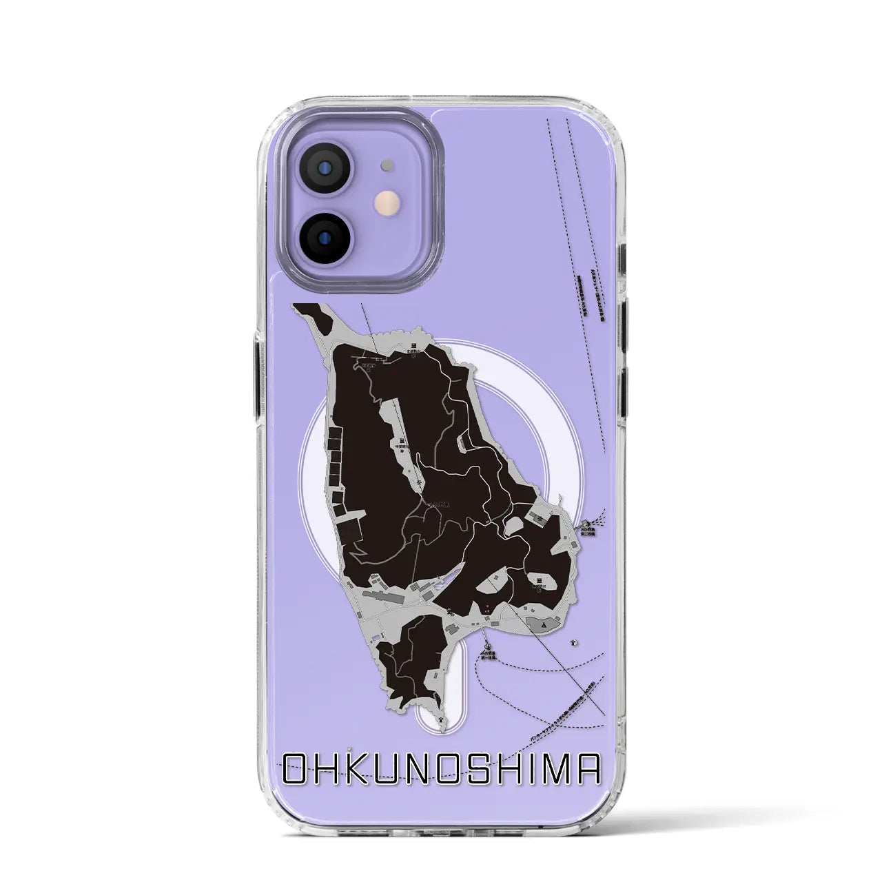 【大久野島(広島県)】地図柄iPhoneケース(MagSafeタイプ)