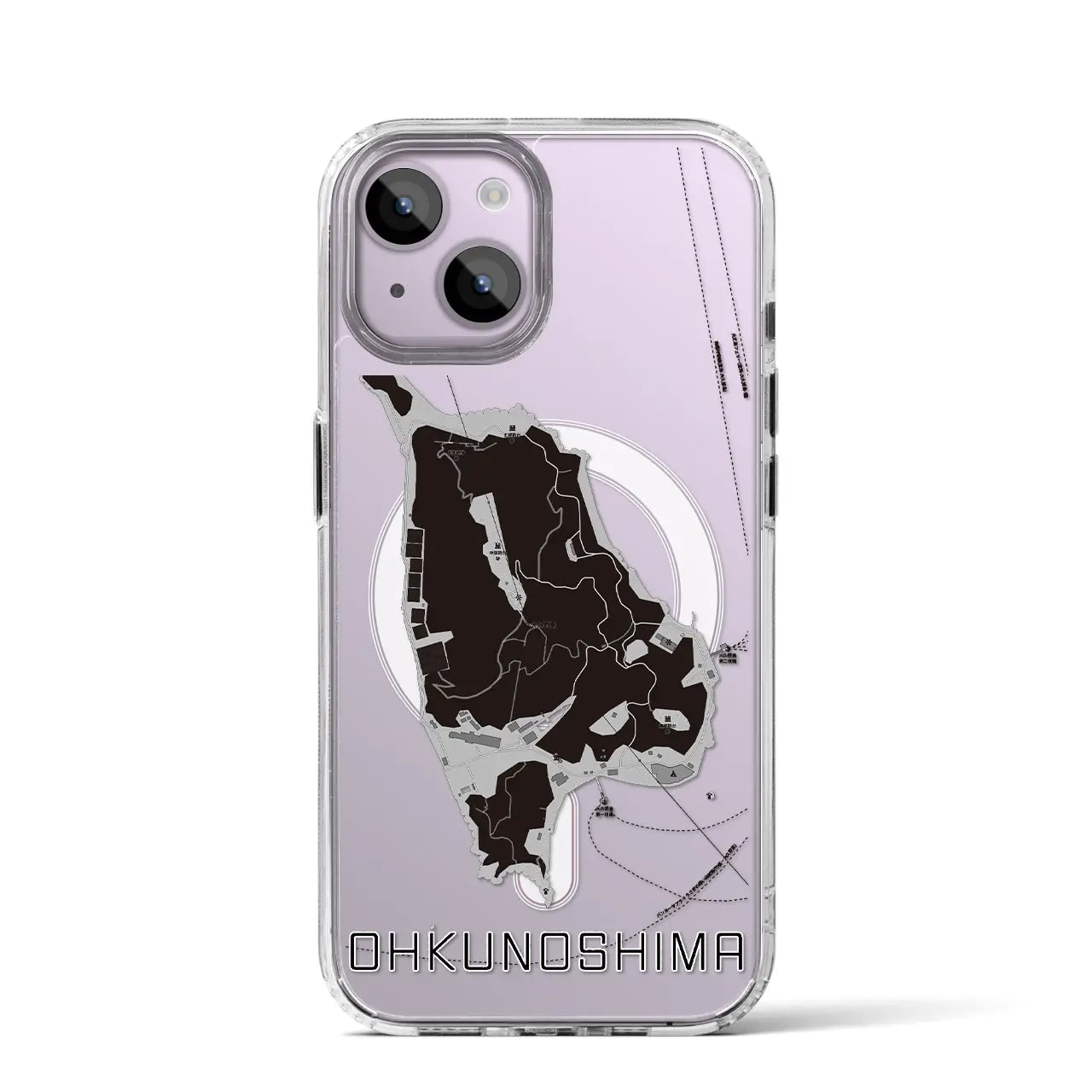 【大久野島(広島県)】地図柄iPhoneケース(MagSafeタイプ)